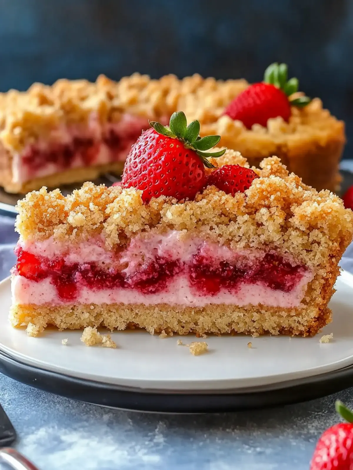 Sehr saftiger Erdbeer-Pudding-Streuselkuchen für Sommergenuss 3 Sehr saftiger Erdbeer-Pudding-Streuselkuchen