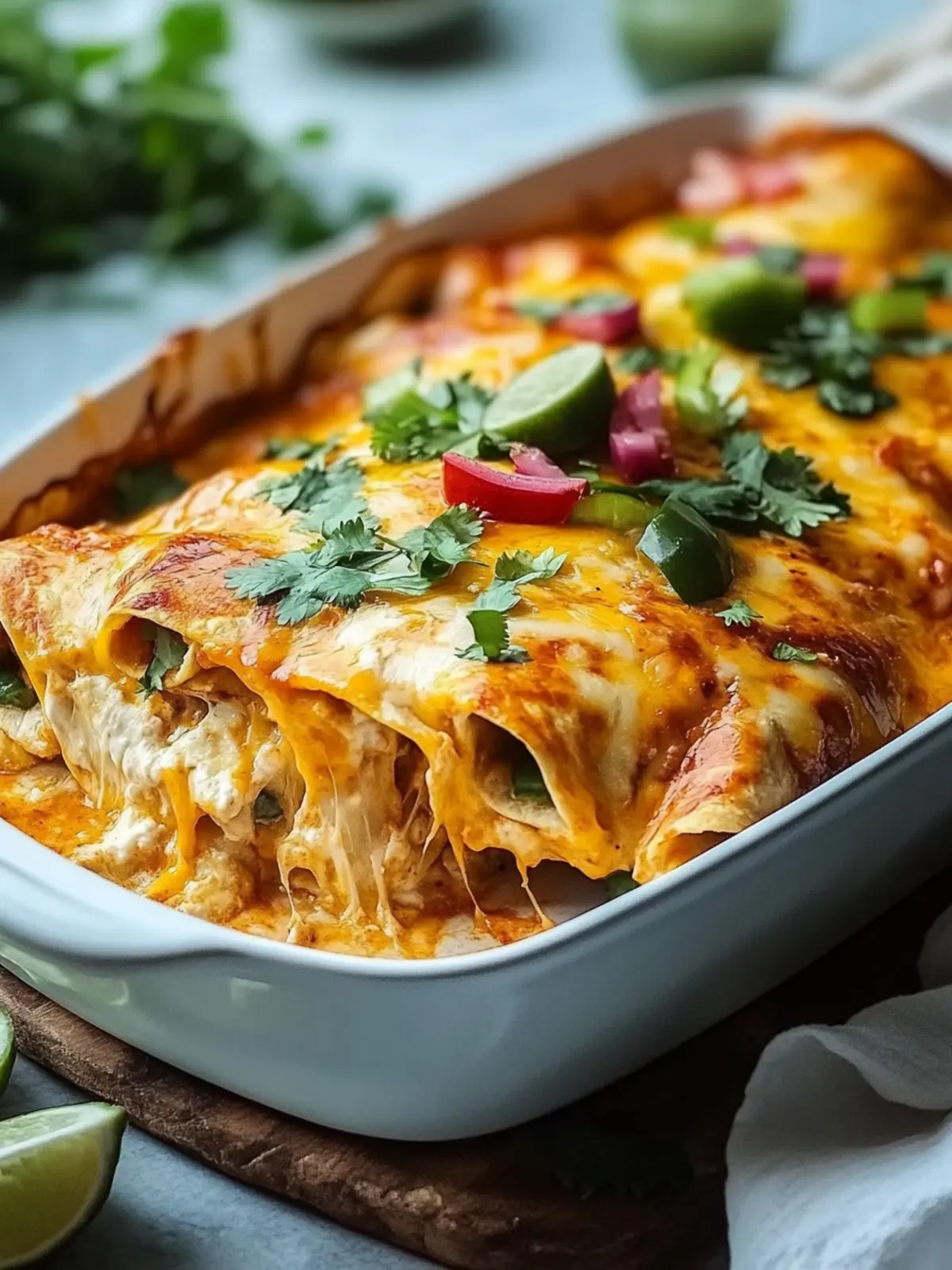 Unwiderstehlicher Weißer Hühnchen-Enchilada-Auflauf für Familie 2 Weißes Hühnchen-Enchilada-Auflauf