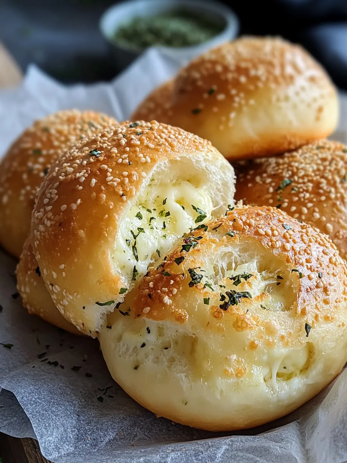 Megalecker Knoblauchbrötchen gefüllt mit Mozzarella Käse Rezept für Genuss ohne Ende 5 Megalecker Knoblauchbrötchen gefüllt mit Mozzarella Käse Rezept