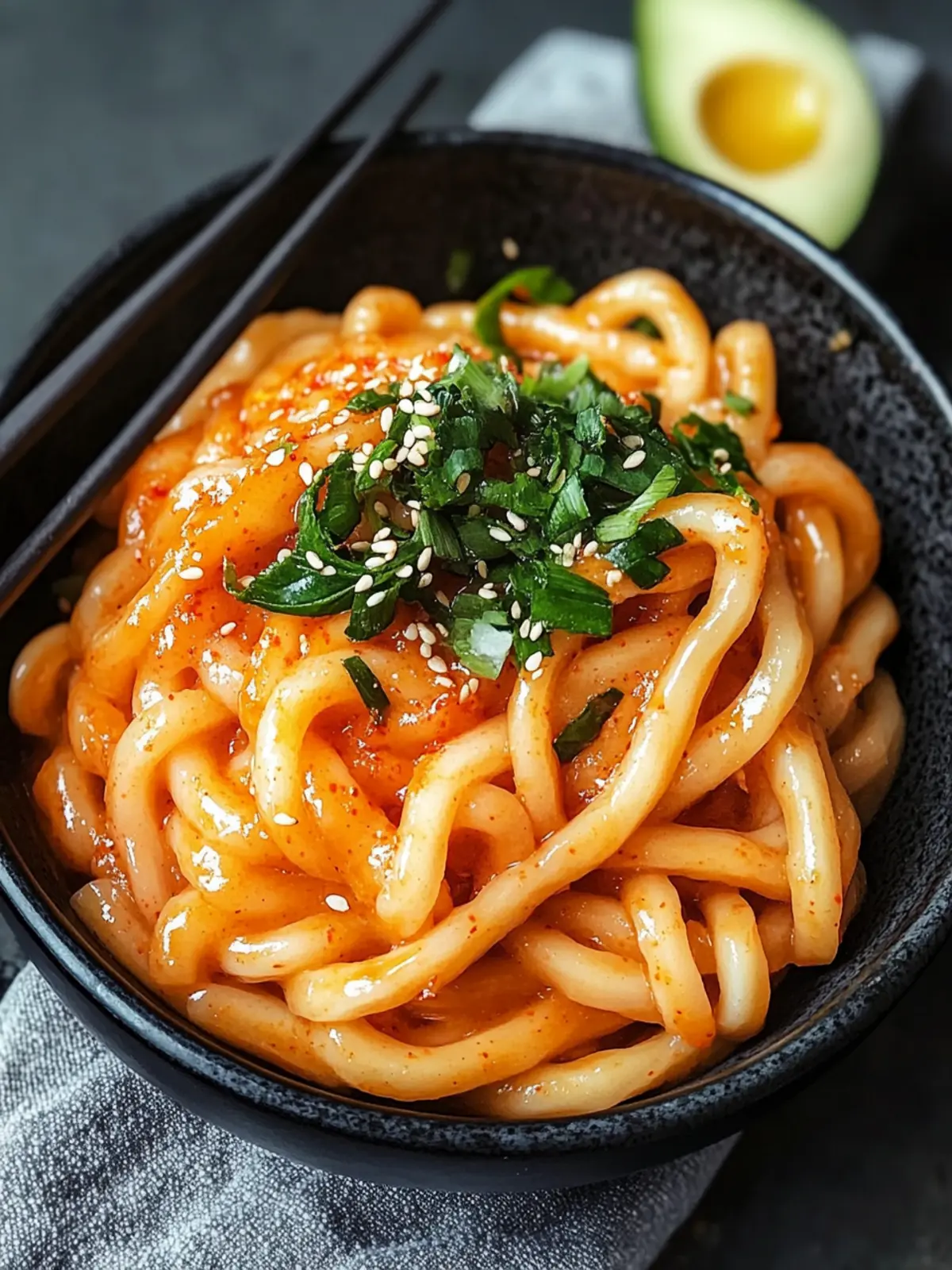 Cremige Gochujang-Udon-Nudeln: Schnelles Wohlfühlessen genießen 2 Cremige Gochujang-Udon-Nudeln