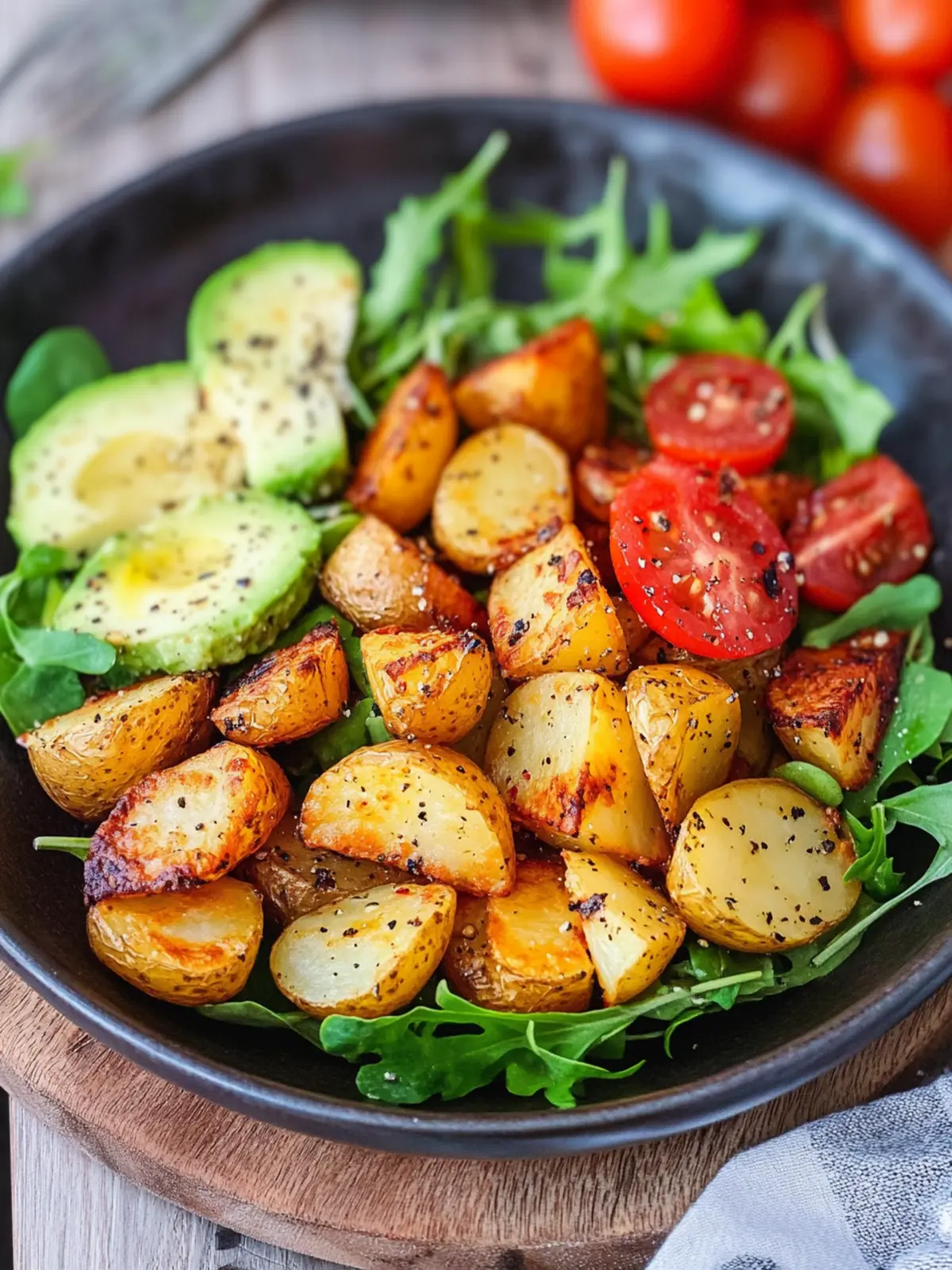 Crispy Ofenkartoffeln mit Salat: Gesund & Schnell Genießen 2 Crispy oven potatoes with salad