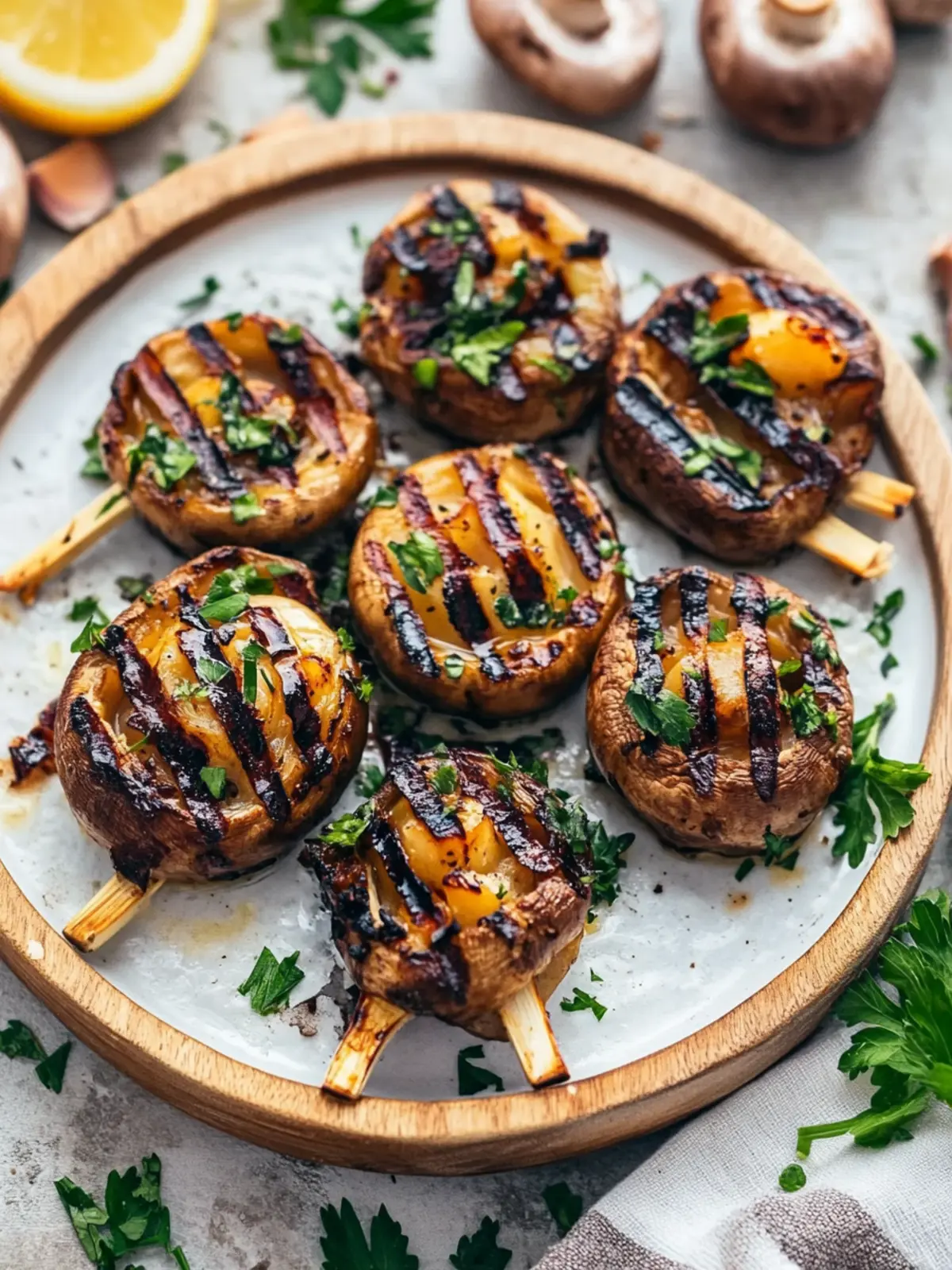 Champignon-Spieße vom Grill: Würzig, gesund und schnell gemacht 2 Champignon-Spieße vom Grill