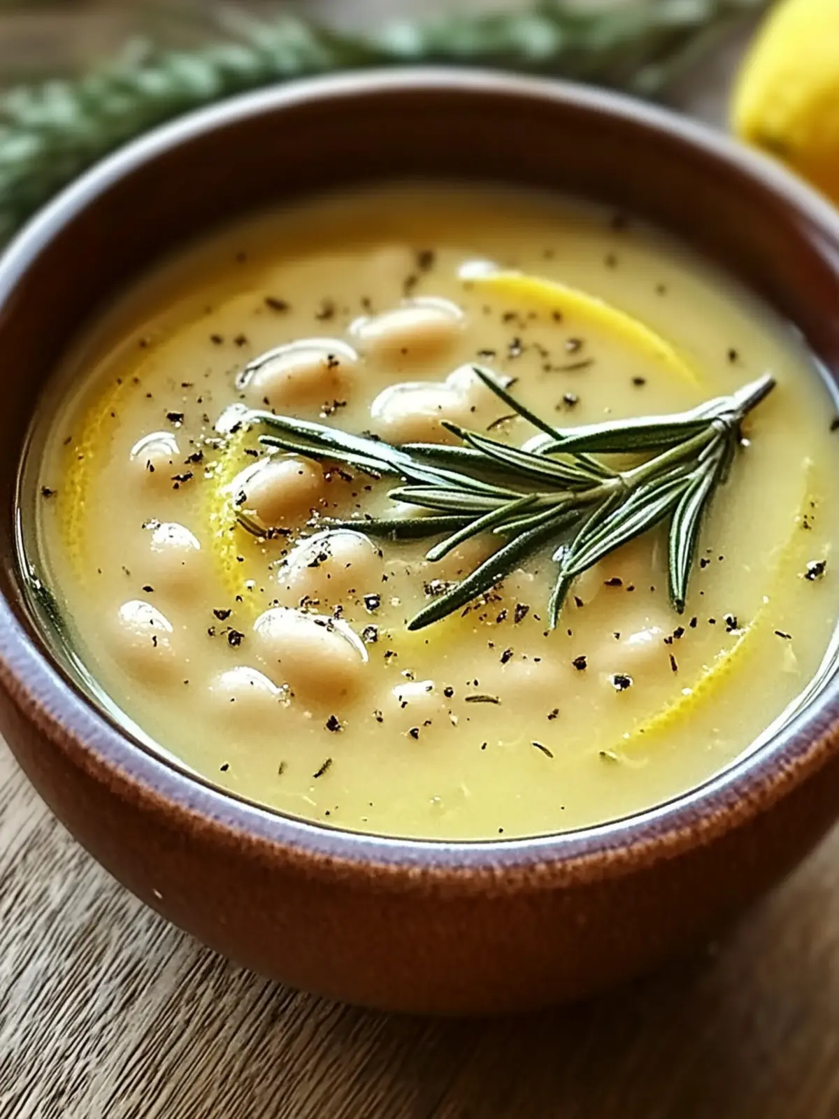 Leichte Zitronen-Rosmarin-Weißbohnensuppe für Seelenwärmer 5 Light Lemon Rosemary White Bean Soup