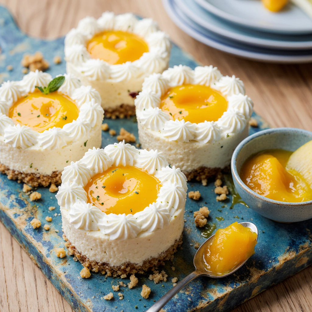 Mini-Käsekuchen mit Mango für den perfekten Sommergenuss 2 Mini-Käsekuchen mit Mango für den perfekten Sommergenuss