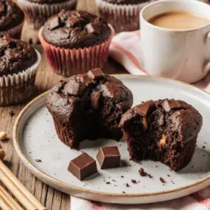 Vegane Schokomuffins mit doppelter Schokolade – Fluffig & Köstlich 2 Vegane Schokomuffins mit doppelter Schokolade – Fluffig & Köstlich
