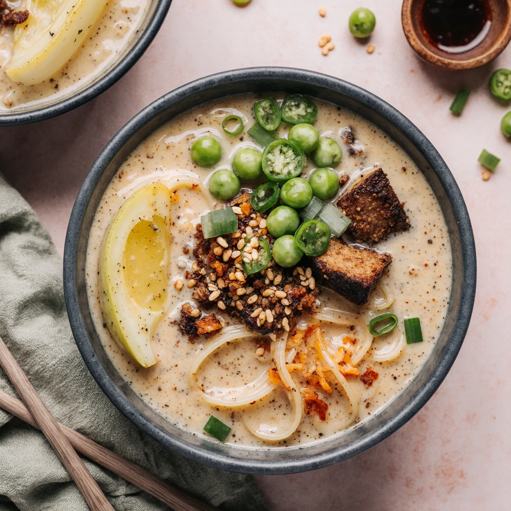 Cremige Ramen mit Erdnuss & Kokos: Vegane Genussreise 3 Cremige Ramen mit Erdnuss & Kokos: Vegane Genussreise