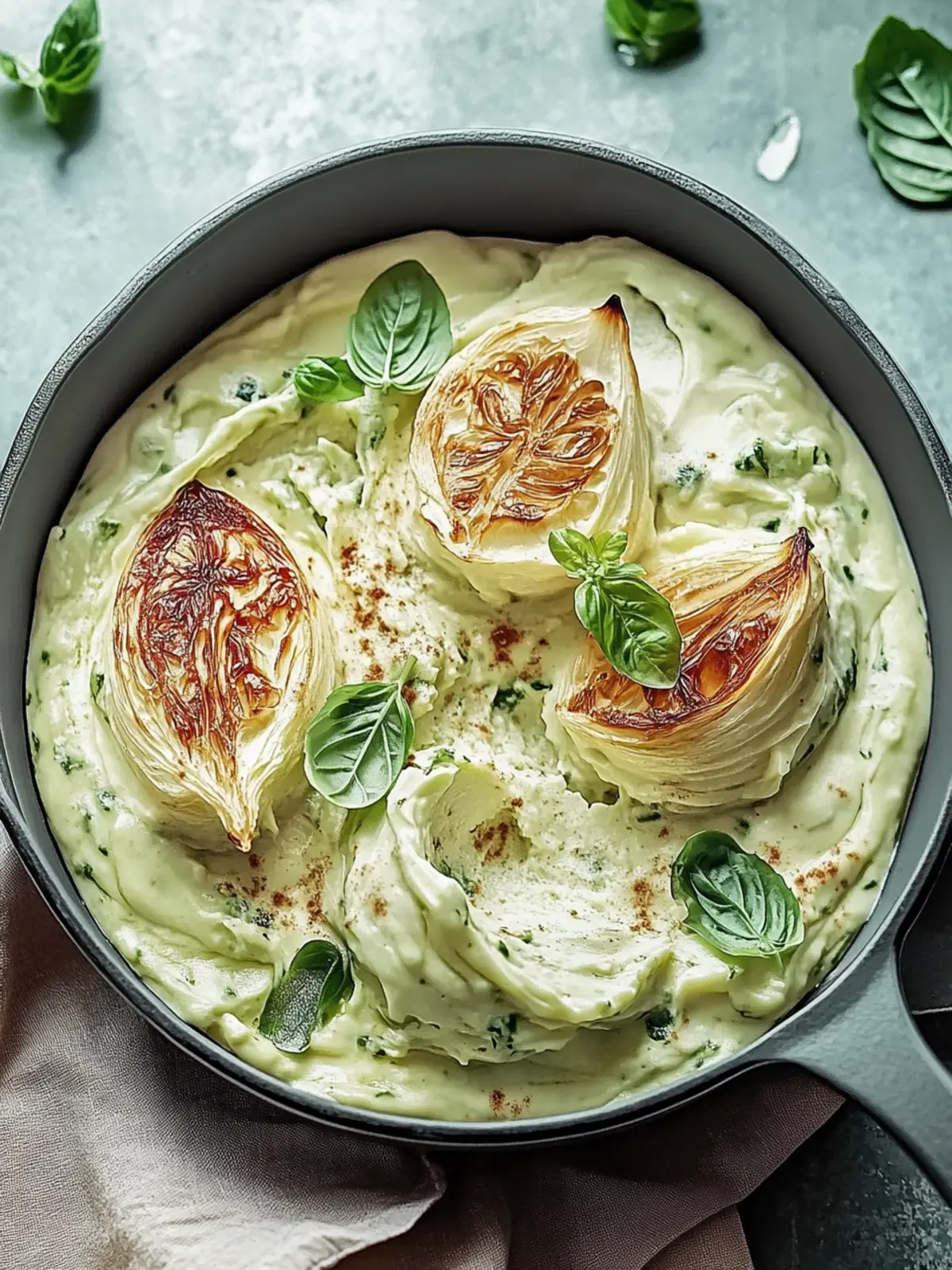 Cremiger geschmolzener Kohl in köstlicher Tuscan Sauce 2 Cremiger geschmolzener Kohl