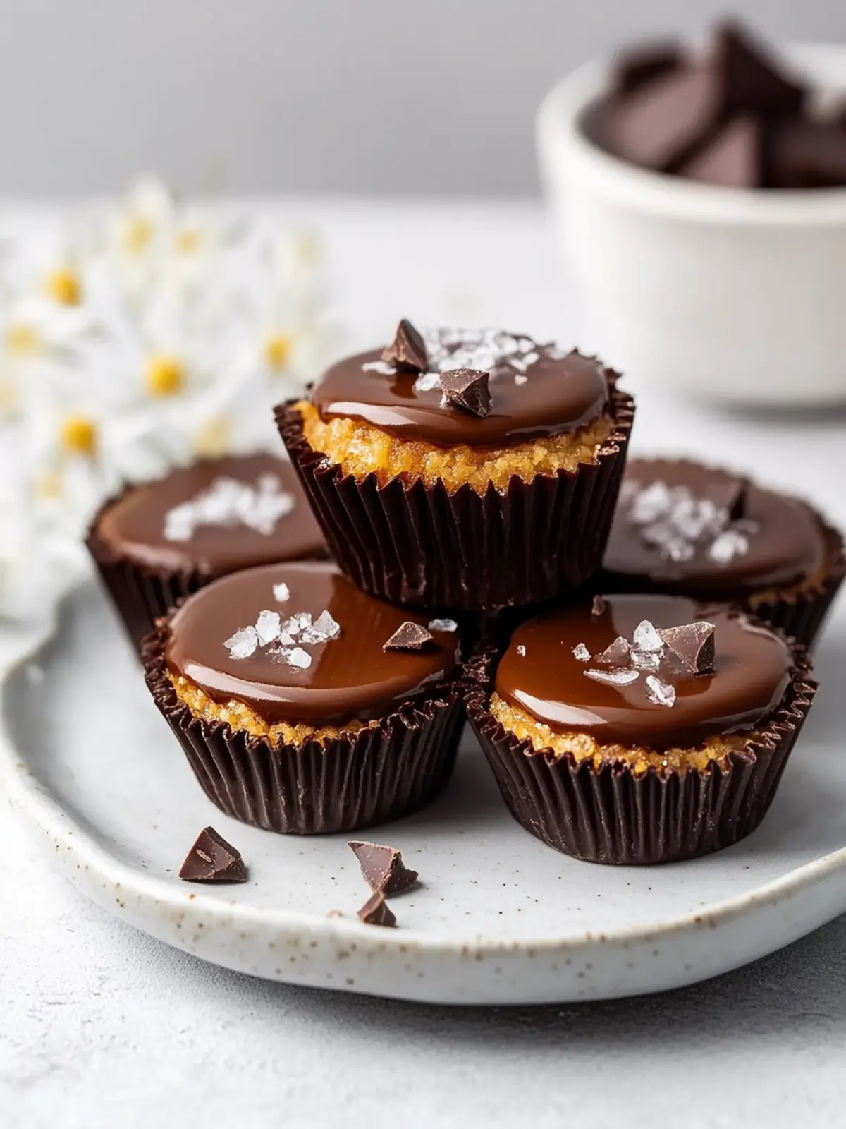 Mini Schokoladen-Karamell-Törtchen für unvergessliche Momente 5 Mini Schokoladen-Karamell-Törtchen