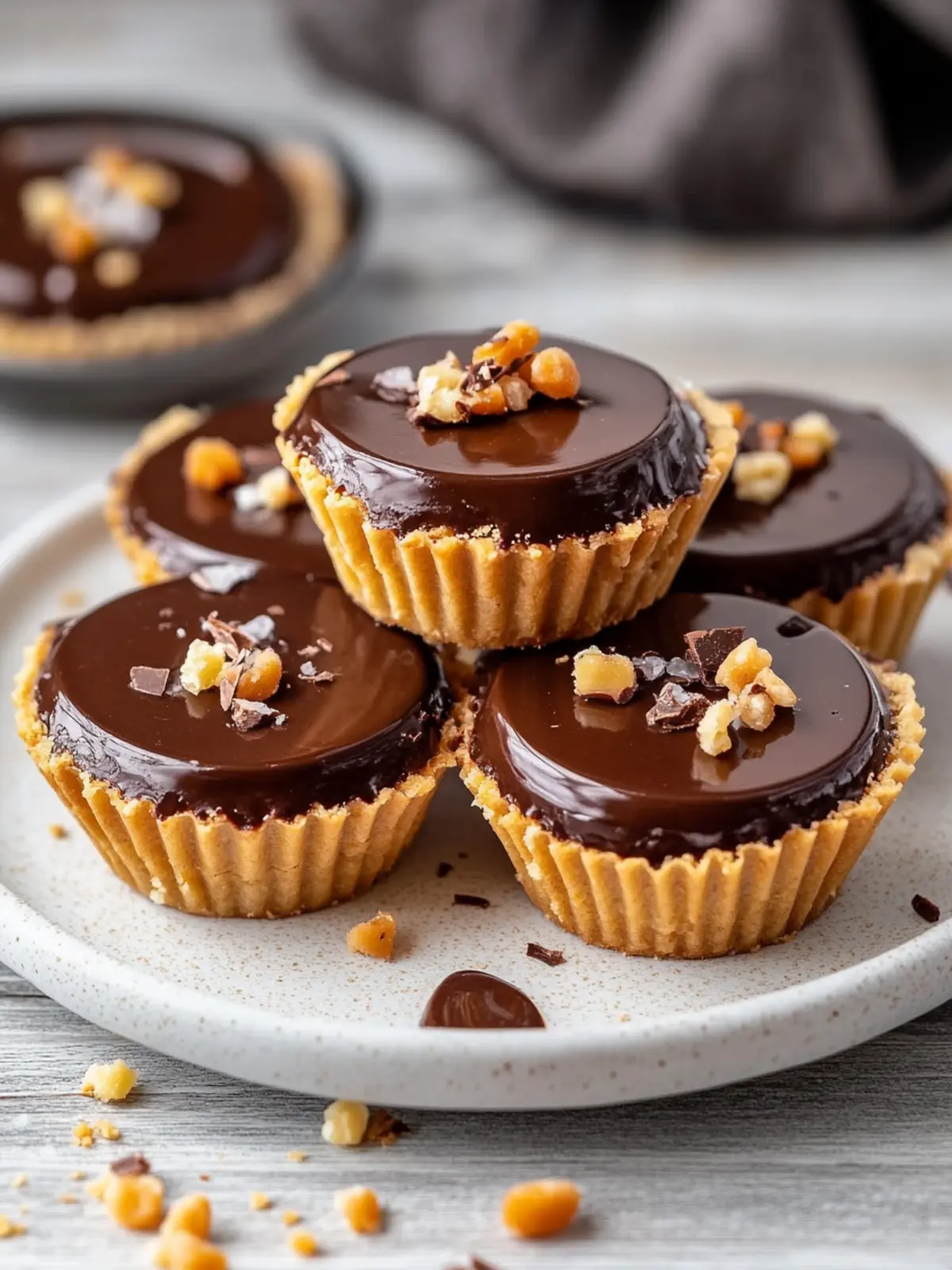 Mini Schokoladen-Karamell-Törtchen für unvergessliche Momente 2 Mini Schokoladen-Karamell-Törtchen