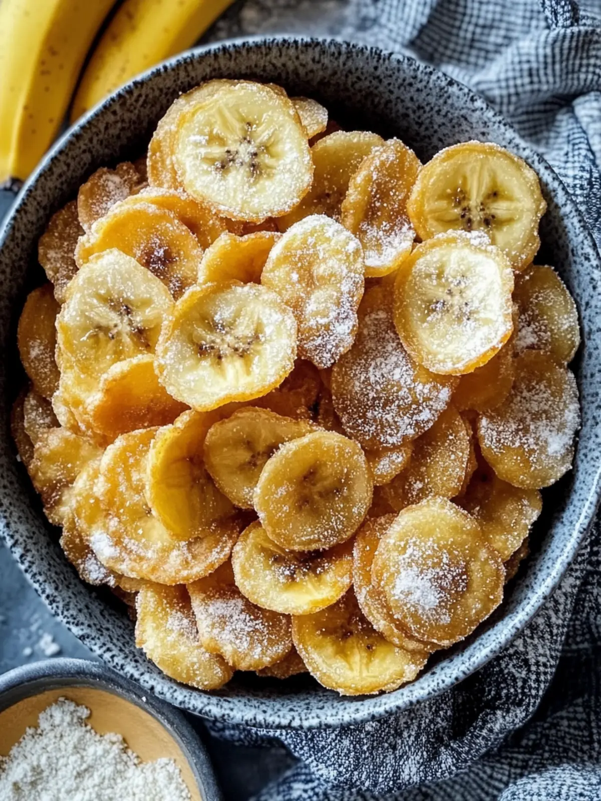 Zimt-Zucker-Luftfritteuse Bananenchips