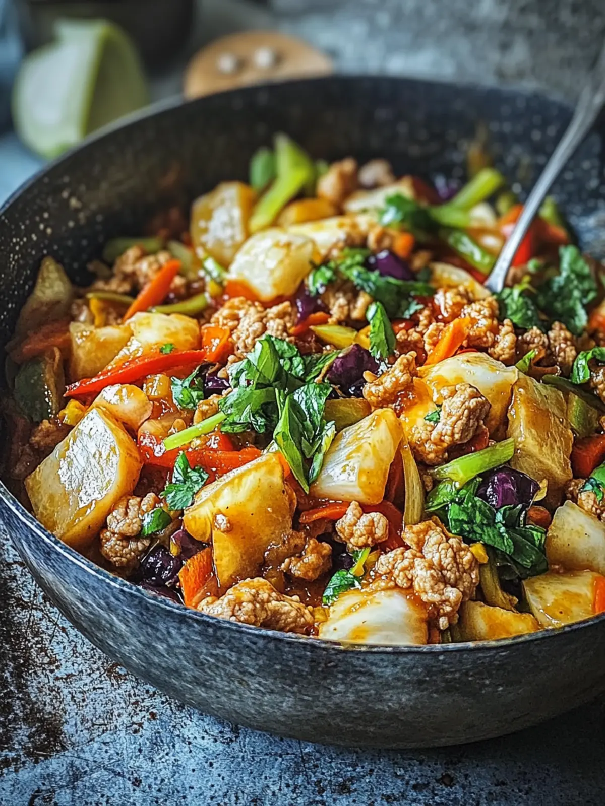 Würzige Chinakohl-Rinderhack-Pfanne für schnelles Wohlfühlessen 2 Würzige Chinakohl-Rinderhack-Pfanne