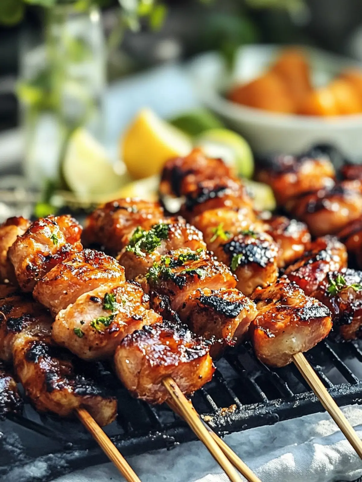 Gegrillte Honig-BBQ-Bacon-Hühnchen-Spieße für jeden Anlass 4 Gegrillte Honig-BBQ-Bacon-Hühnchen-Spieße