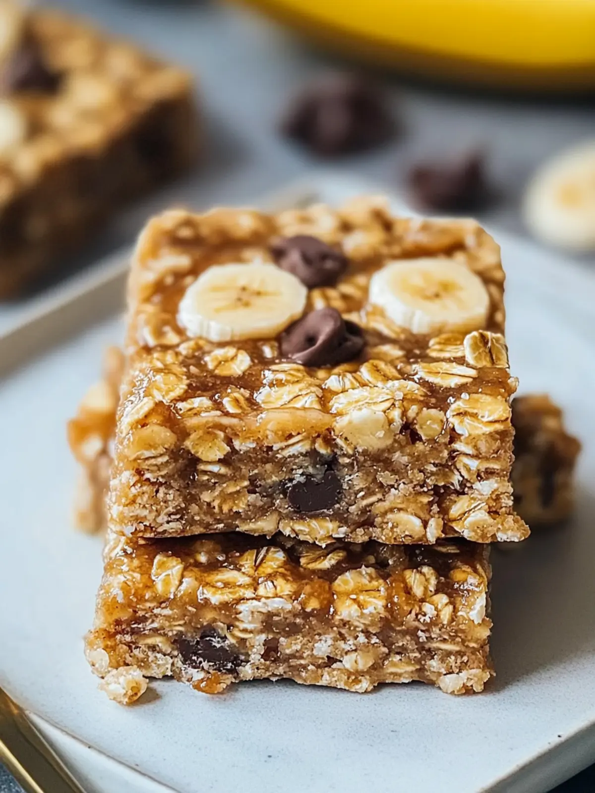 Gesunde Bananen-Haferflocken-Riegel für den perfekten Snack 3 Healthy banana oatmeal bars for snacking