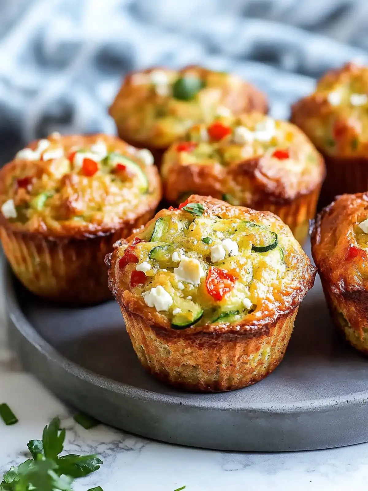 Herzhafte Muffins mit Feta, Zucchini und Paprika schnell gemacht 4 Herzhafte Muffins mit Feta, Zucchini und Paprika
