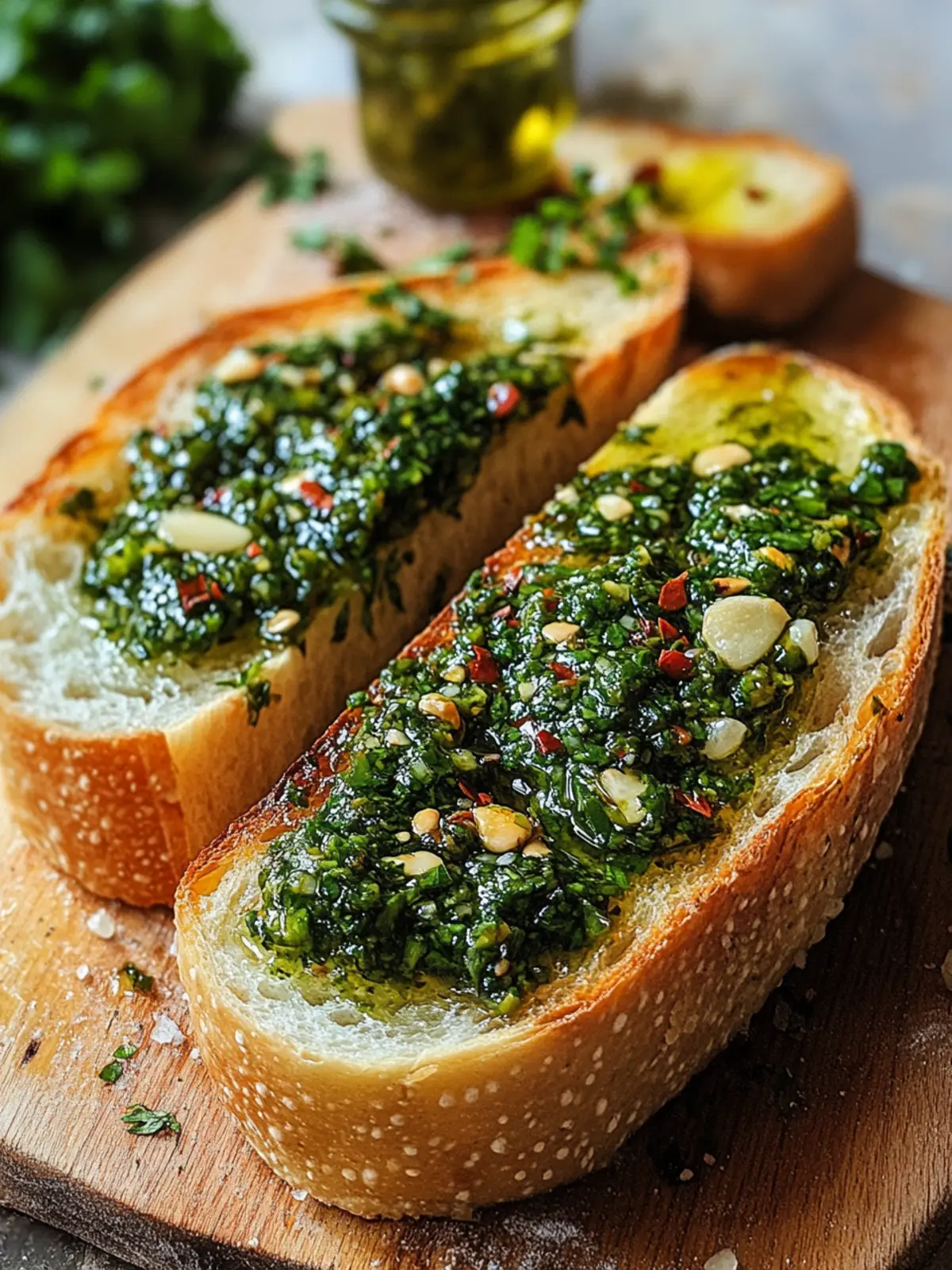 Chimichurri Knoblauchbrot: Knusprig, aromatisch und unwiderstehlich 2 Chimichurri Knoblauchbrot