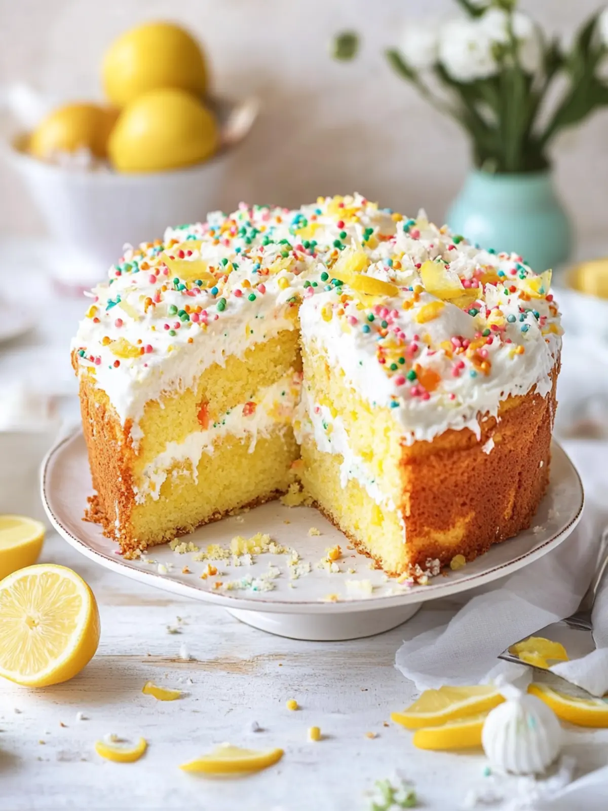 Saftiger Konfetti-Zitronenkuchen für fröhliche Feiern 5 Saftiger Konfetti-Zitronenkuchen