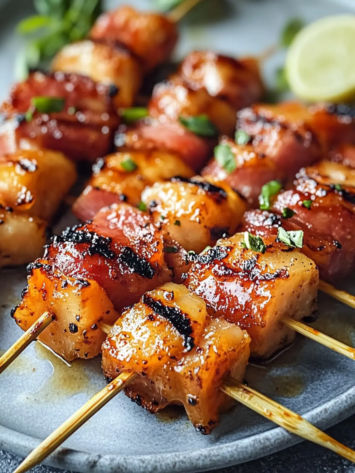 Gegrillte Honig-BBQ-Bacon-Hühnchen-Spieße für jeden Anlass 5 Gegrillte Honig-BBQ-Bacon-Hühnchen-Spieße