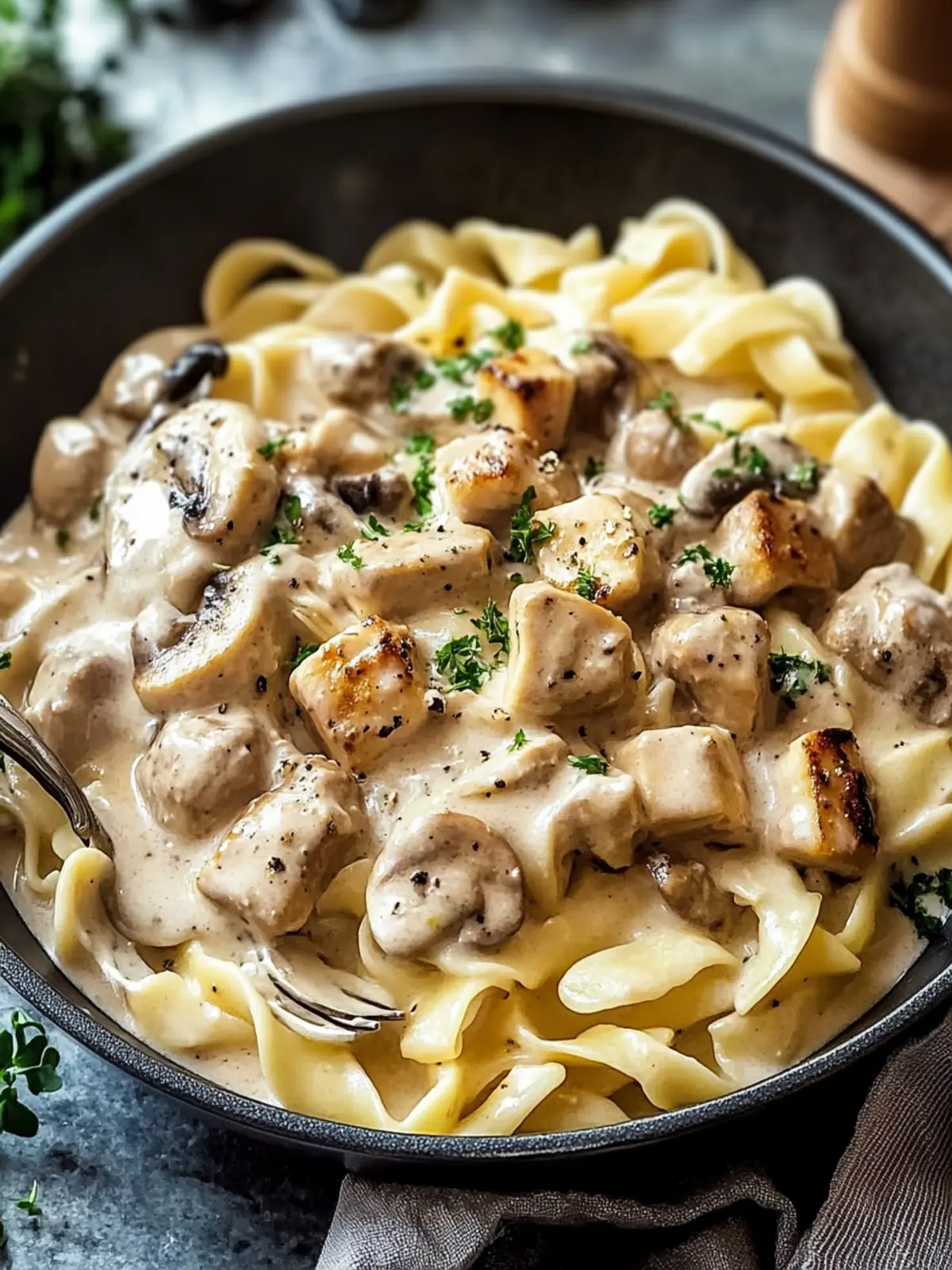 Reiche Hühner-Stroganoff: Schnelles Familienessen in 30 Minuten 3 Reiche Hühner-Stroganoff