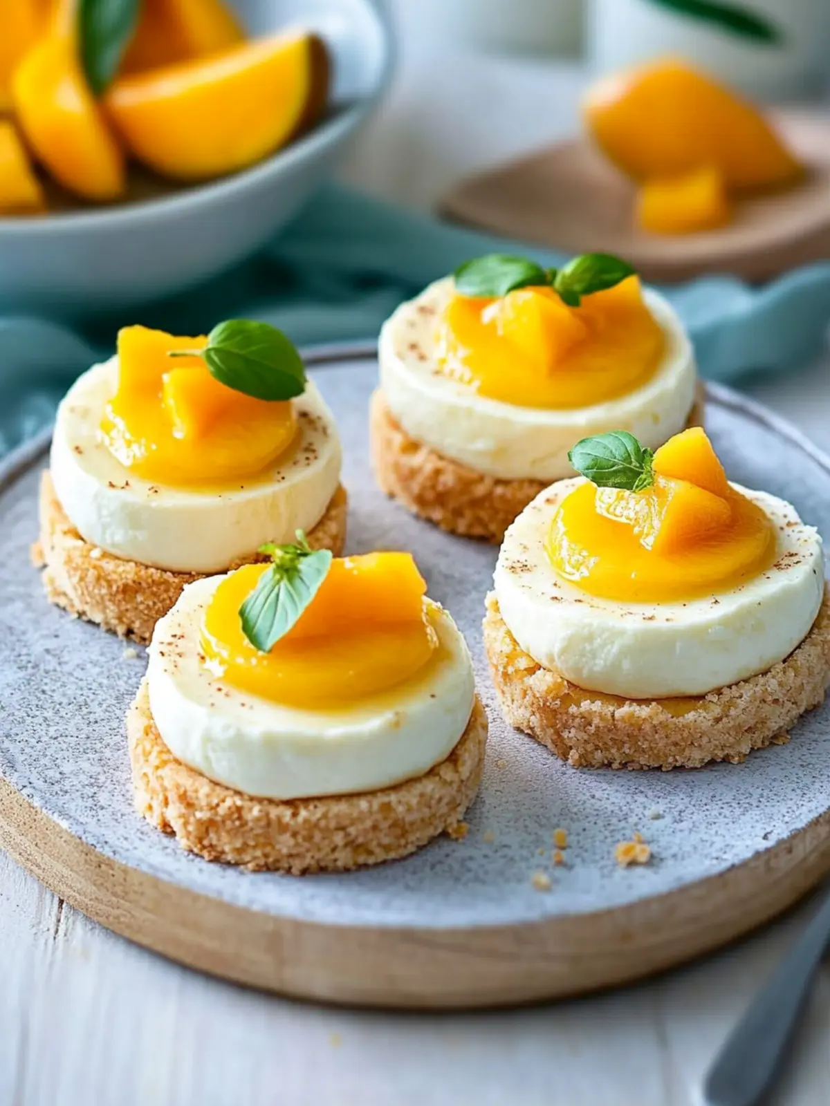 Mini-Käsekuchen mit Mango für den perfekten Sommergenuss 2 Mini-Käsekuchen mit Mango