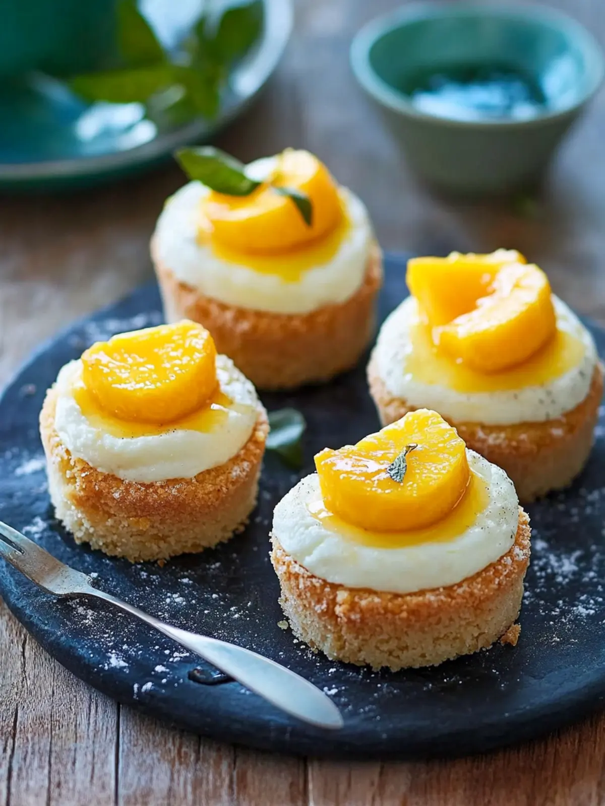 Mini-Käsekuchen mit Mango für den perfekten Sommergenuss 4 Mini-Käsekuchen mit Mango