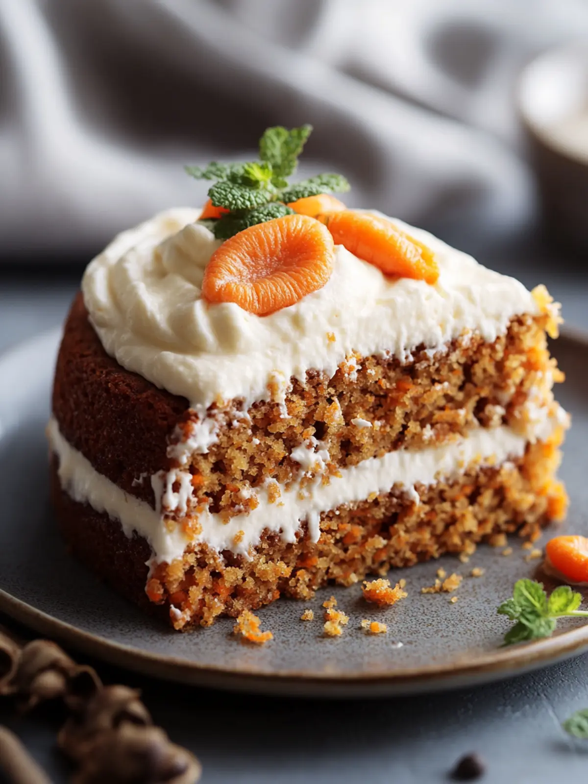 Saftiger Karottenkuchen mit Mascarponecreme – Genuss pur 4 Juicy carrot cake with mascarpone cream