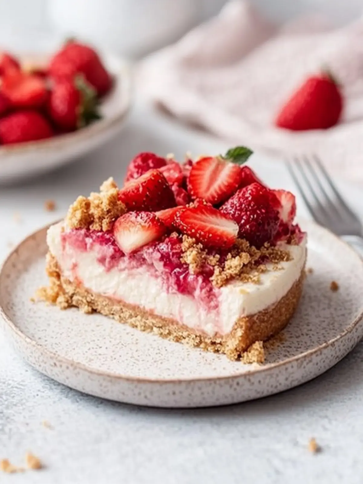 Erdbeer Crunch Käsekuchen – Der perfekte Sommertraum 5 Erdbeer Crunch Käsekuchen