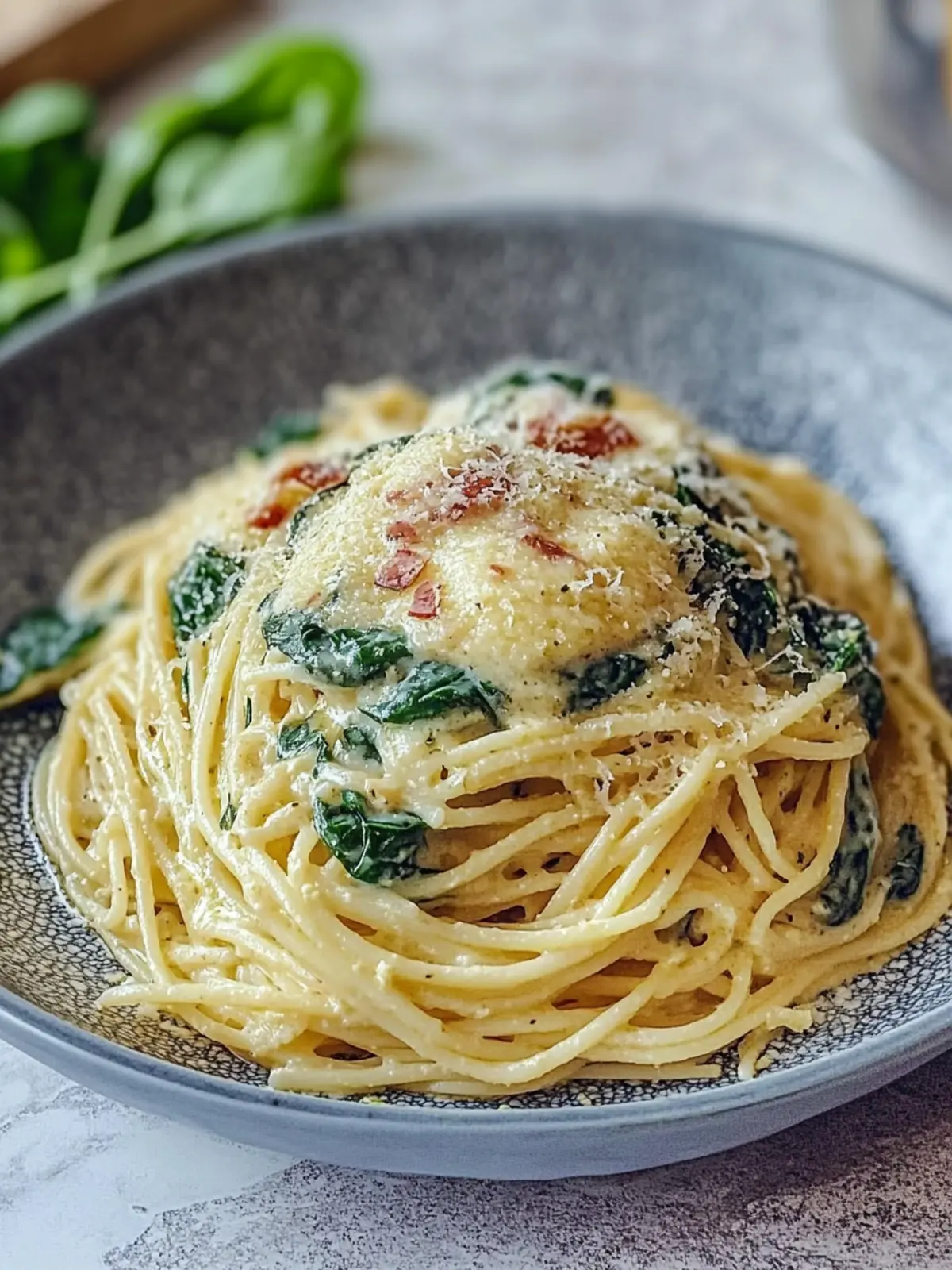 Spaghetti mit Spinat-Frischkäse-Sauce in nur 20 Minuten 5 Spaghetti with spinach cream cheese sauce