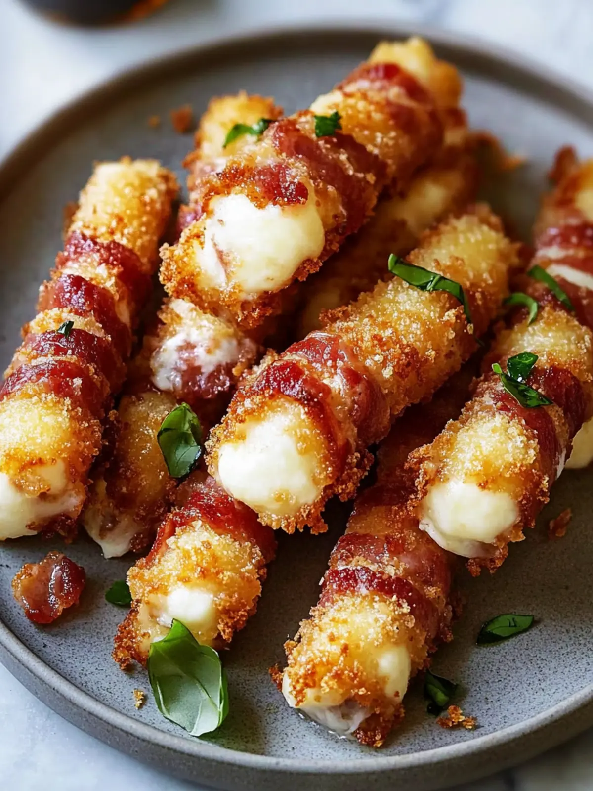 Knusprige Speck-Mozzarella-Sticks – Dein neuer Party-Hit 4 Knusprige Speck-Mozzarella-Sticks