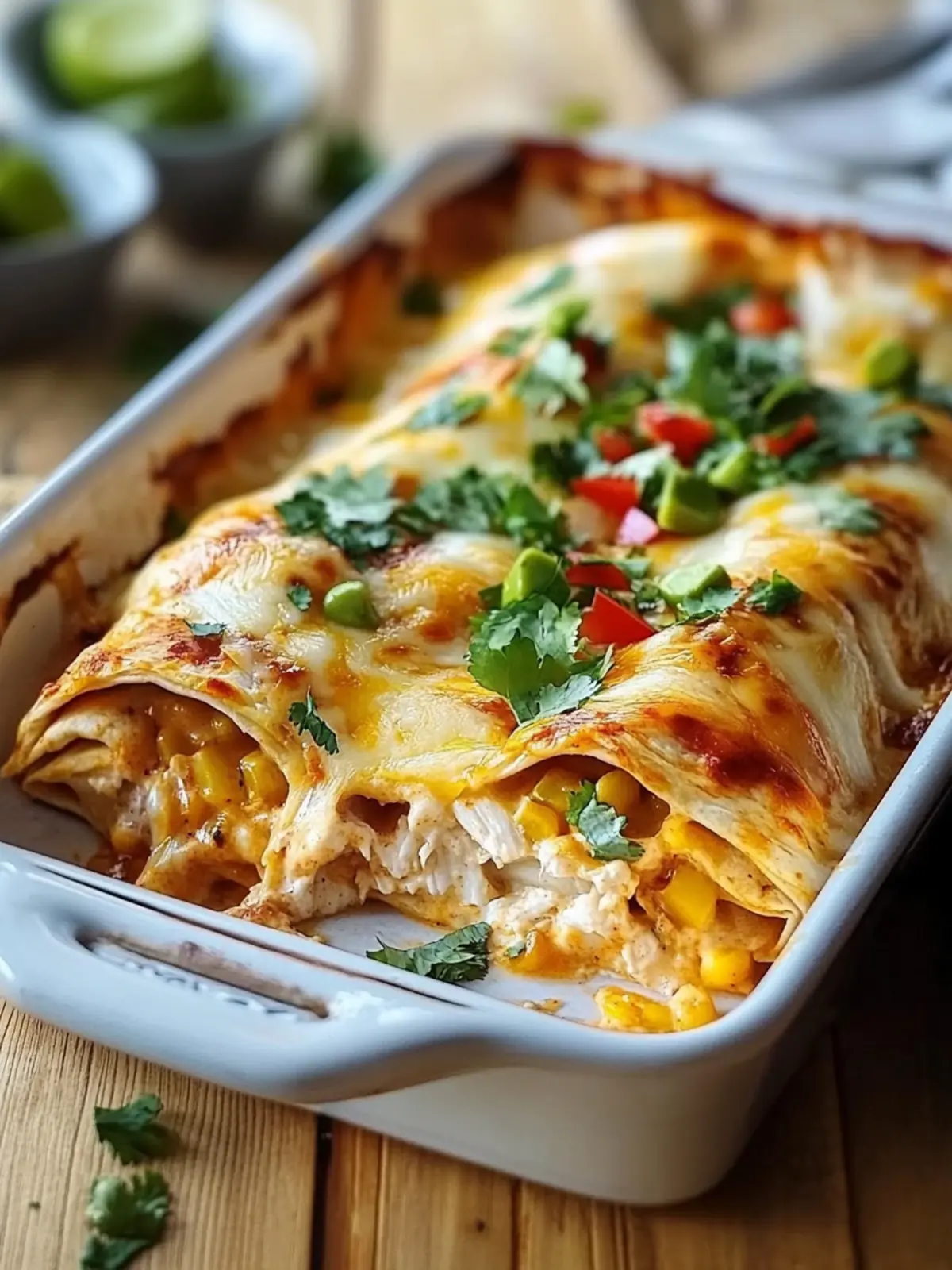 Unwiderstehlicher Weißer Hühnchen-Enchilada-Auflauf für Familie 6 Weißes Hühnchen-Enchilada-Auflauf