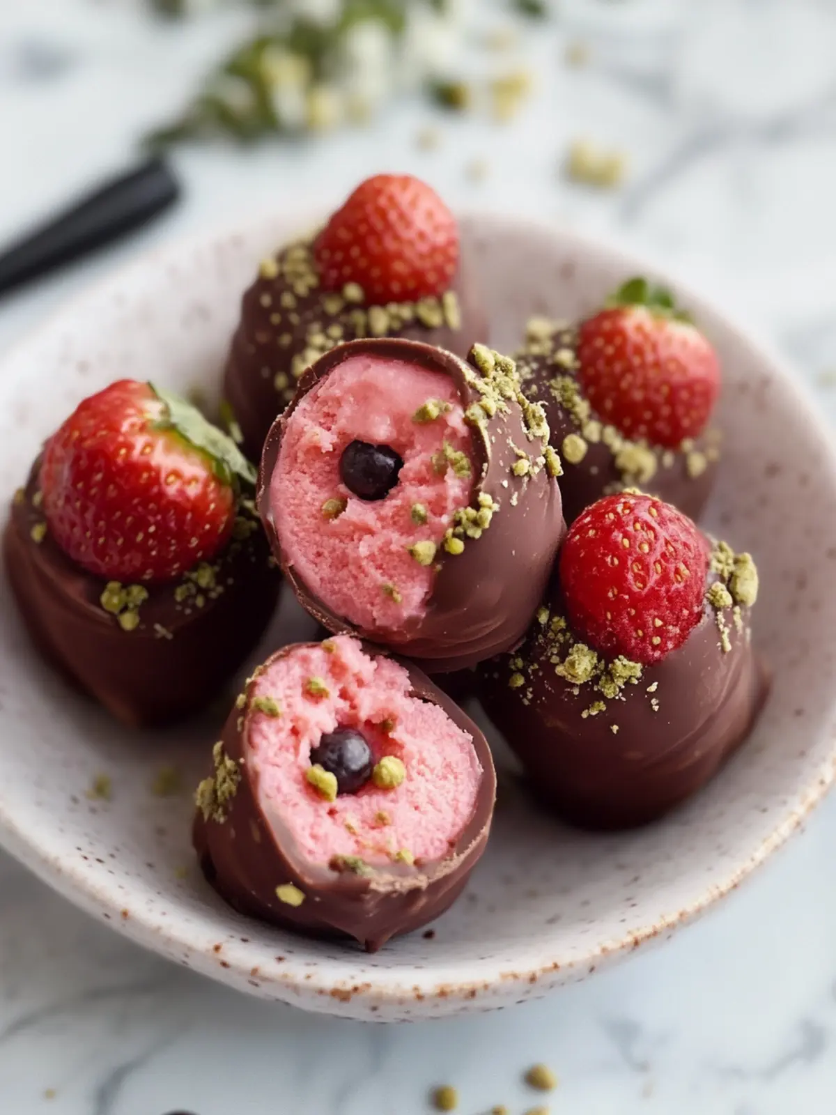 Dubai Schokoladen-Erdbeeren mit cremigem Pistazien-Genuss 4 Dubai Schokoladen-Erdbeeren