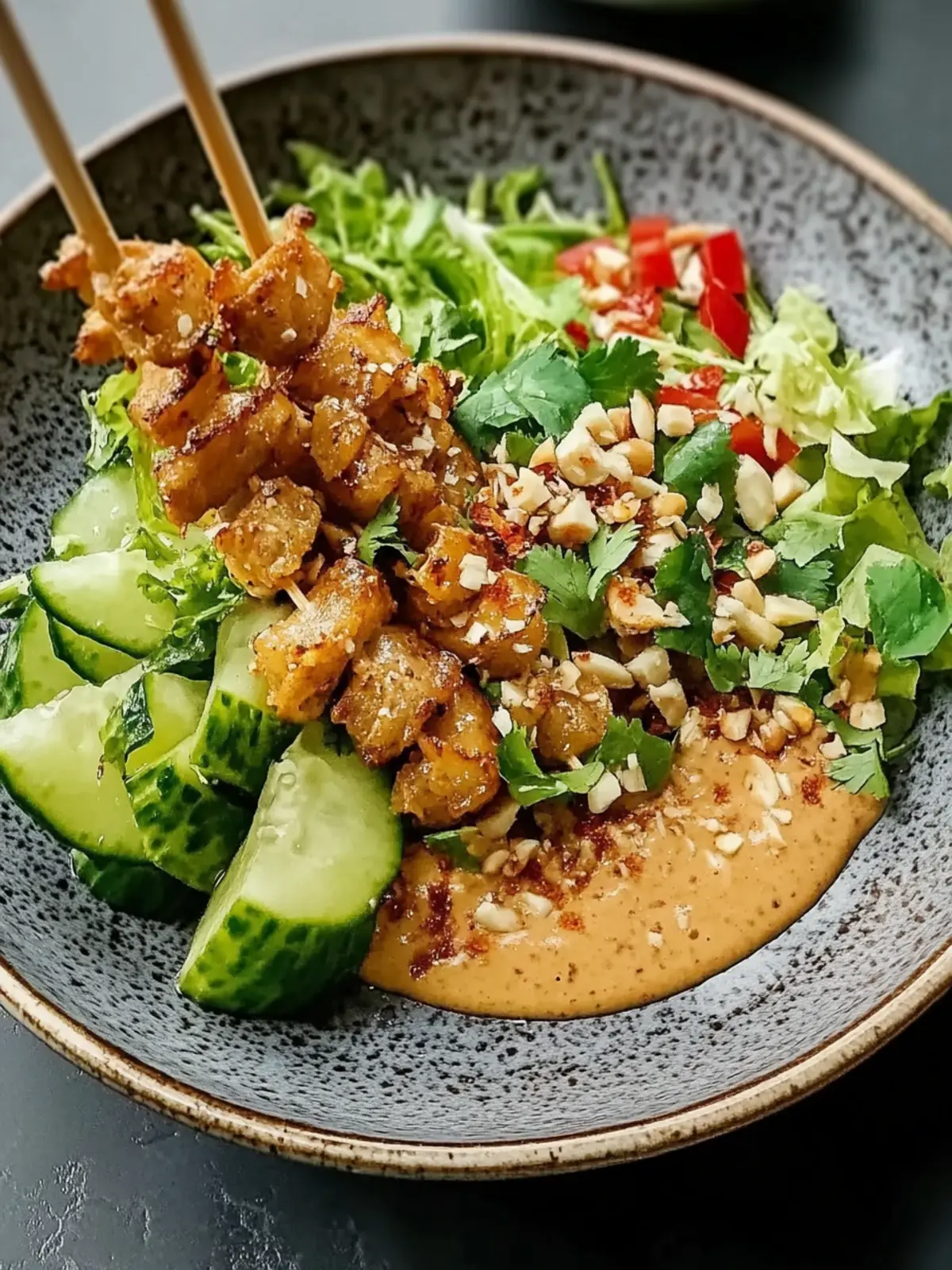 Knuspriger Satay-Reis-Salat mit cremigem Erdnuss-Dressing 4 Knuspriger Satay-Reis-Salat
