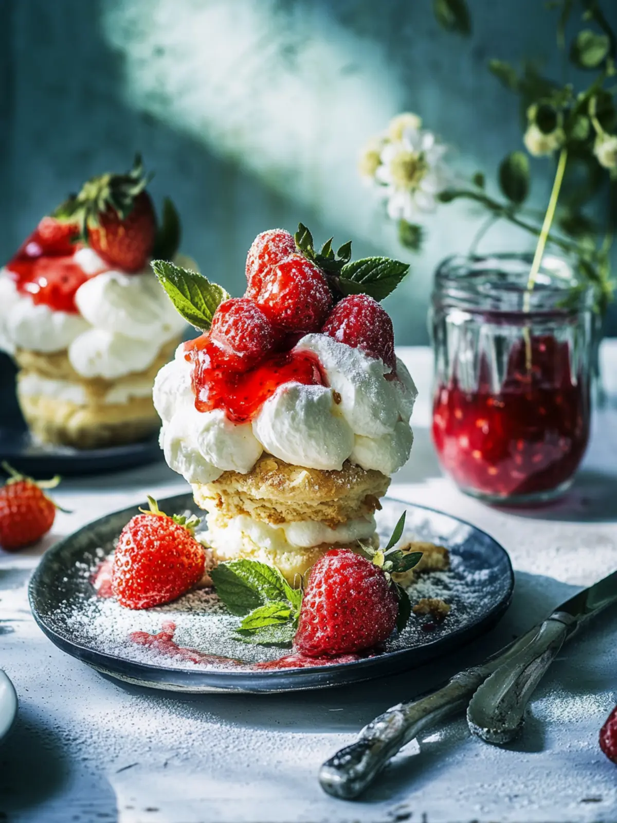 Saftige Streuseltaler mit Erdbeer-Sahne für Genussmomente 5 Streuseltaler mit Erdbeer-Sahne