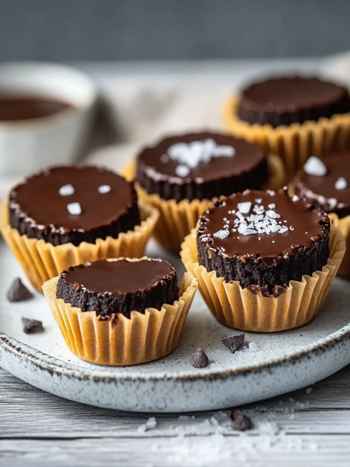 Mini Schokoladen-Karamell-Törtchen für unvergessliche Momente 4 Mini Schokoladen-Karamell-Törtchen