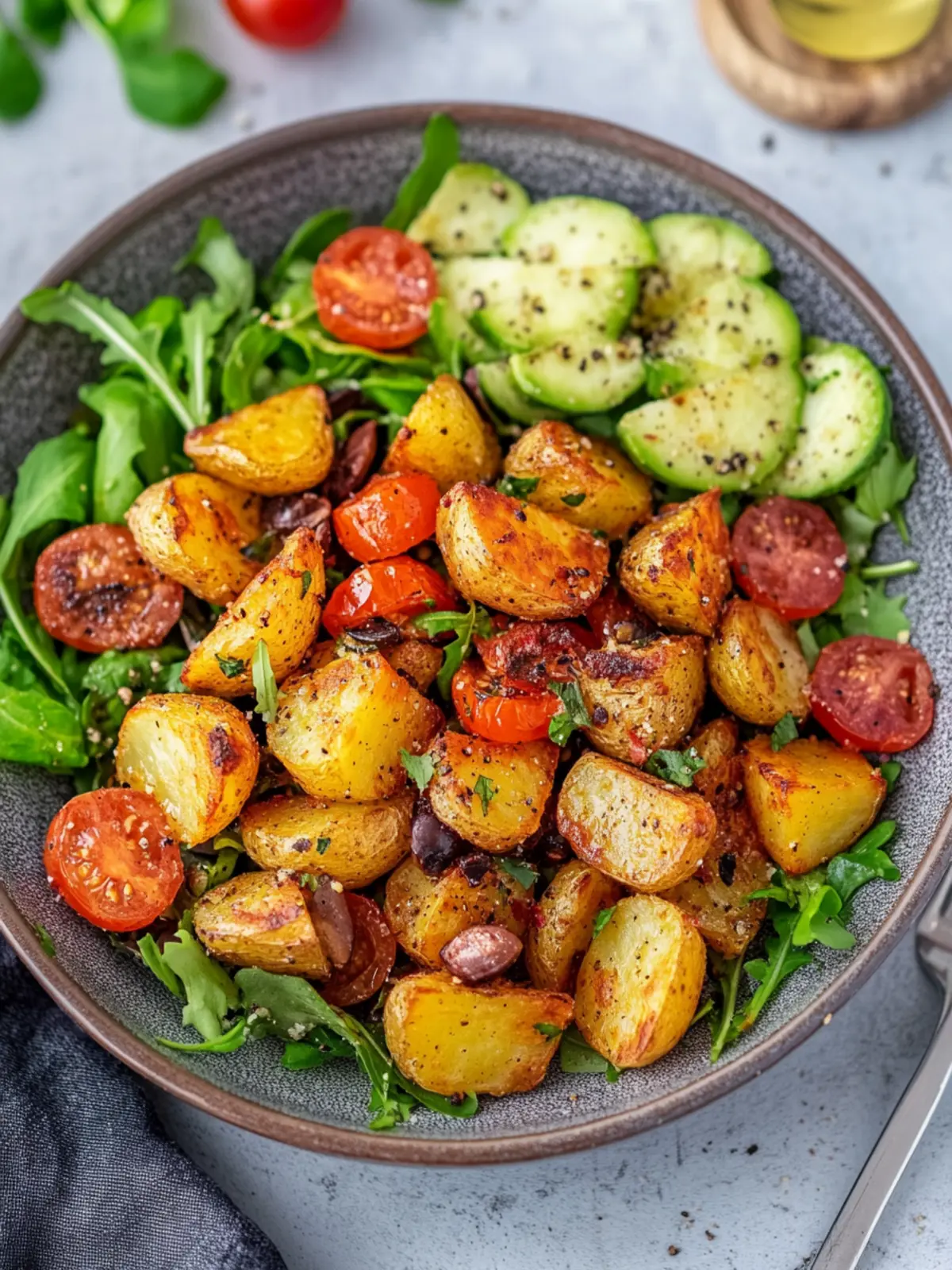 Crispy Ofenkartoffeln mit Salat: Gesund & Schnell Genießen 4 Crispy oven potatoes with salad
