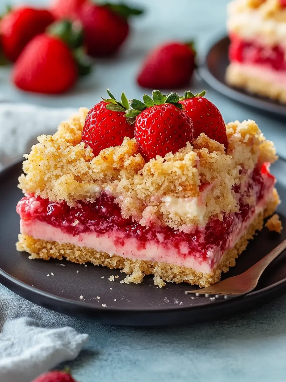 Sehr saftiger Erdbeer-Pudding-Streuselkuchen für Sommergenuss 2 Sehr saftiger Erdbeer-Pudding-Streuselkuchen