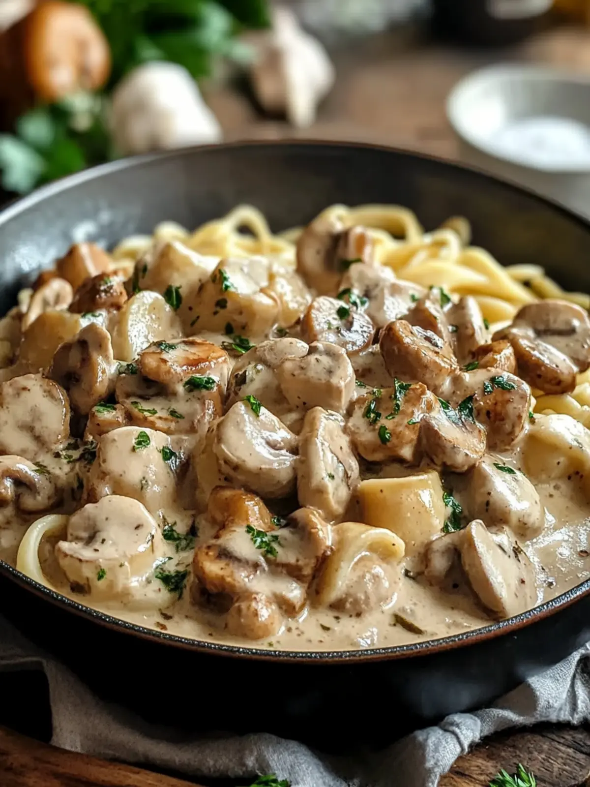 Reiche Hühner-Stroganoff: Schnelles Familienessen in 30 Minuten 2 Reiche Hühner-Stroganoff