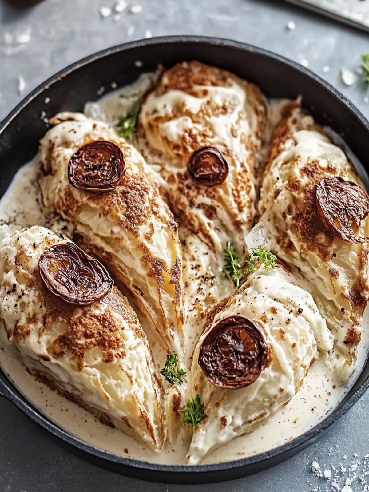 Cremiger geschmolzener Kohl