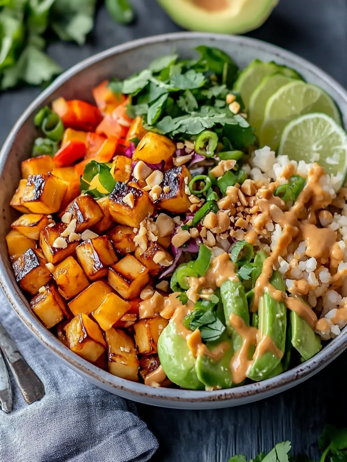 Köstliche Thai Erdnuss Süßkartoffel Buddha Schüssel für Soulfood 5 Köstliche Thai Erdnuss Süßkartoffel Buddha Schüssel