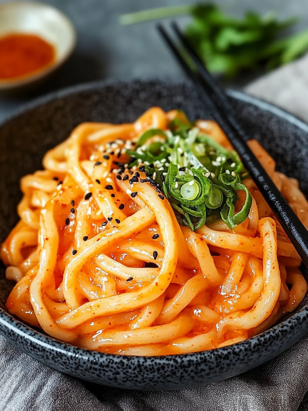 Cremige Gochujang-Udon-Nudeln: Schnelles Wohlfühlessen genießen 4 Cremige Gochujang-Udon-Nudeln