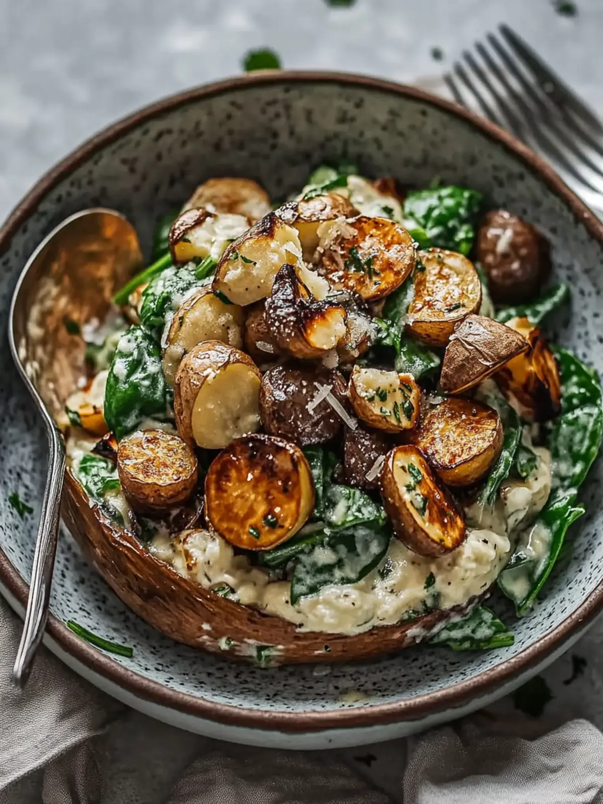 Ofenkartoffeln mit Pilz-Spinat-Füllung für die Seele 5 Ofenkartoffeln mit Pilz-Spinat-Füllung