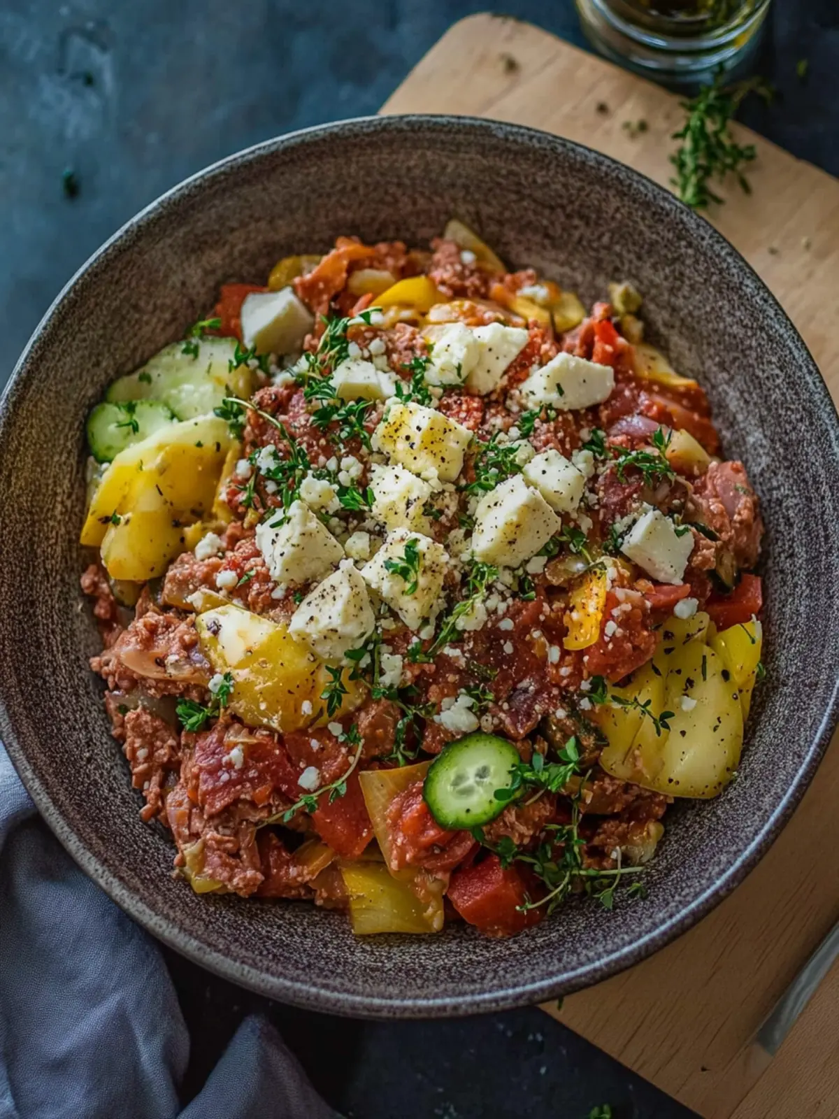 Griechischer Nudelauflauf mit Hackfleisch und Kritharaki