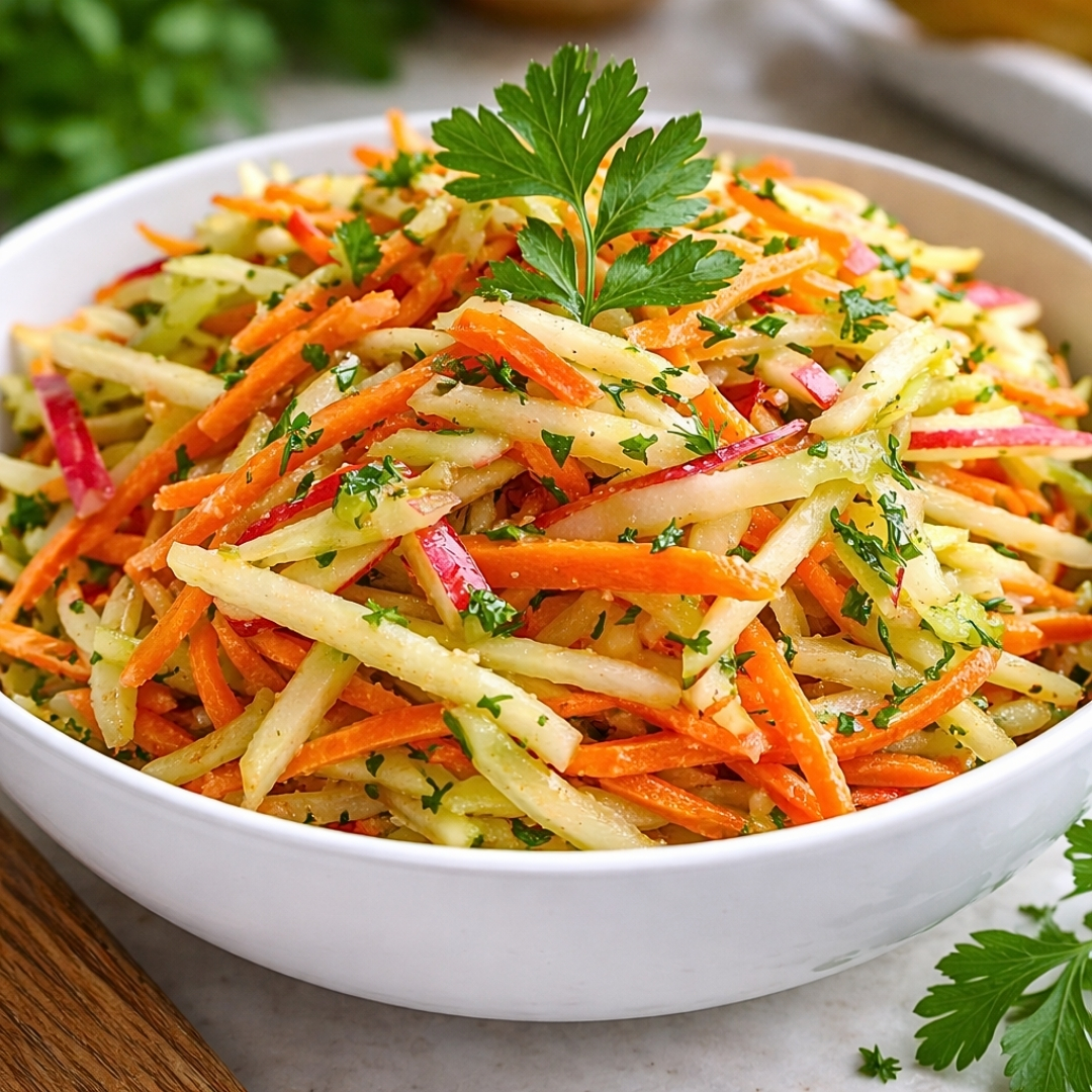 Kohlrabi-Karotten-Apfel-Salat – Einfach, frisch und gesund 3 Kohlrabi-Karotten-Apfel-Salat – Einfach, frisch und gesund