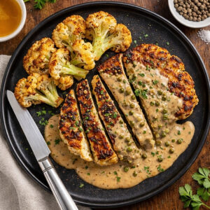 Blumenkohlsteak mit Pfefferrahmsauce – Gesund & Lecker! 2 Blumenkohlsteak mit Pfefferrahmsauce – Gesund & Lecker!