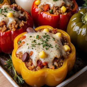 Vegetarische Gefüllte Paprika mit Reis – Bunt & Gesund Genießen 3 Vegetarische Gefüllte Paprika mit Reis – Bunt & Gesund Genießen