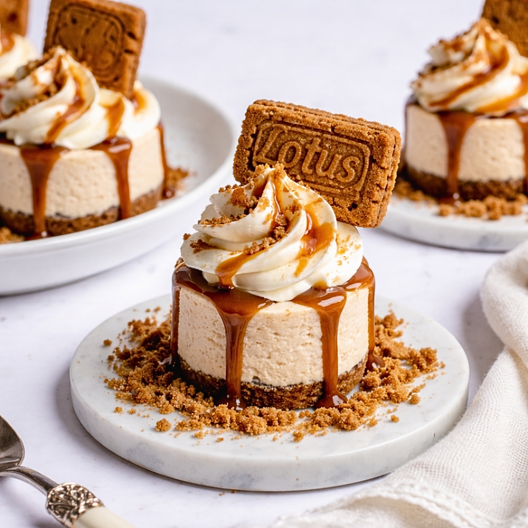 Mini Biscoff Käsekuchen zum Verlieben – No-Bake Genuss! 3 Mini Biscoff Käsekuchen zum Verlieben – No-Bake Genuss!