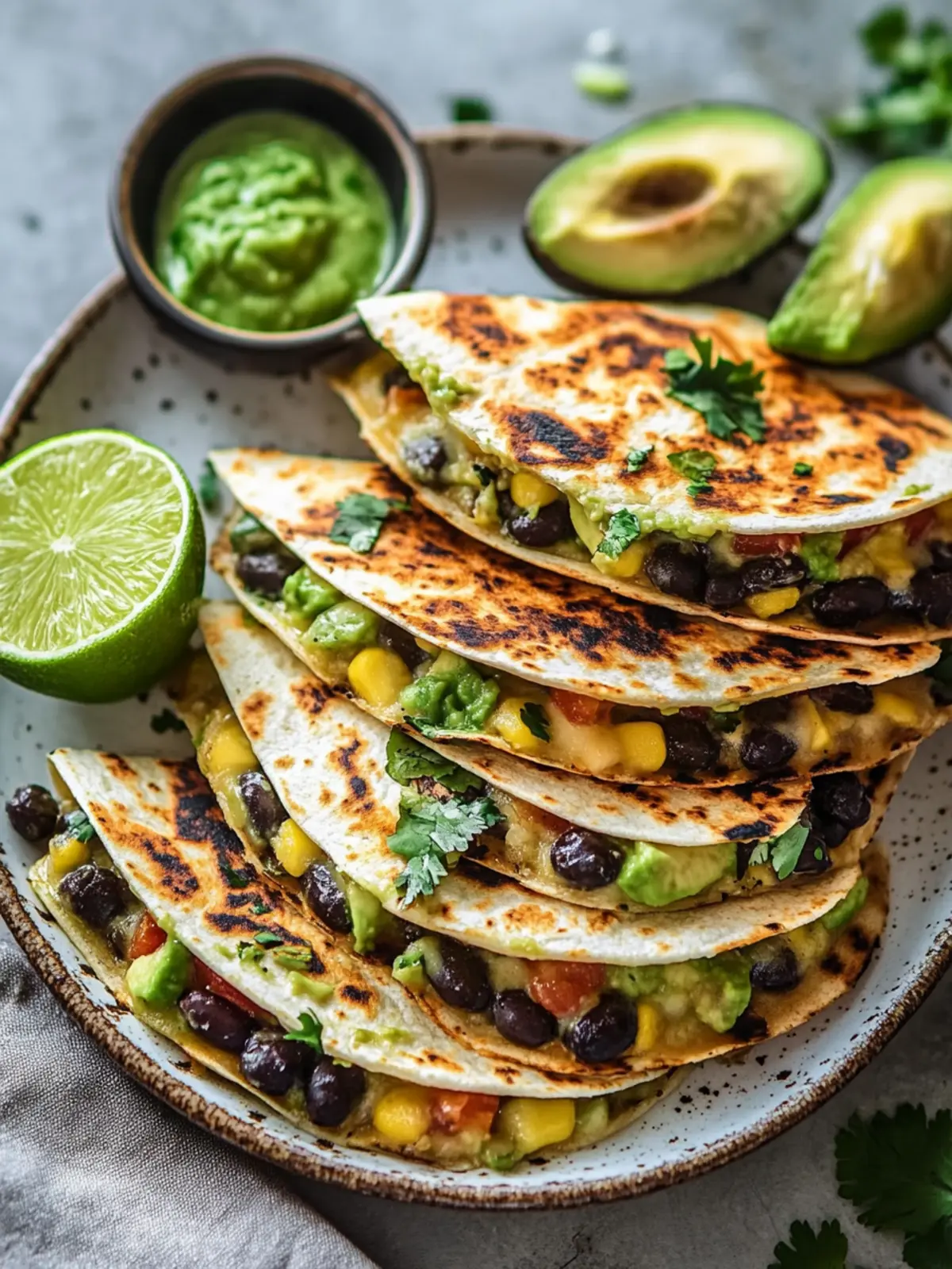 Vegane Quesadillas mit schwarzen Bohnen und Avocado schnell genießen 3 Vegane Quesadillas mit schwarzen Bohnen und Avocado