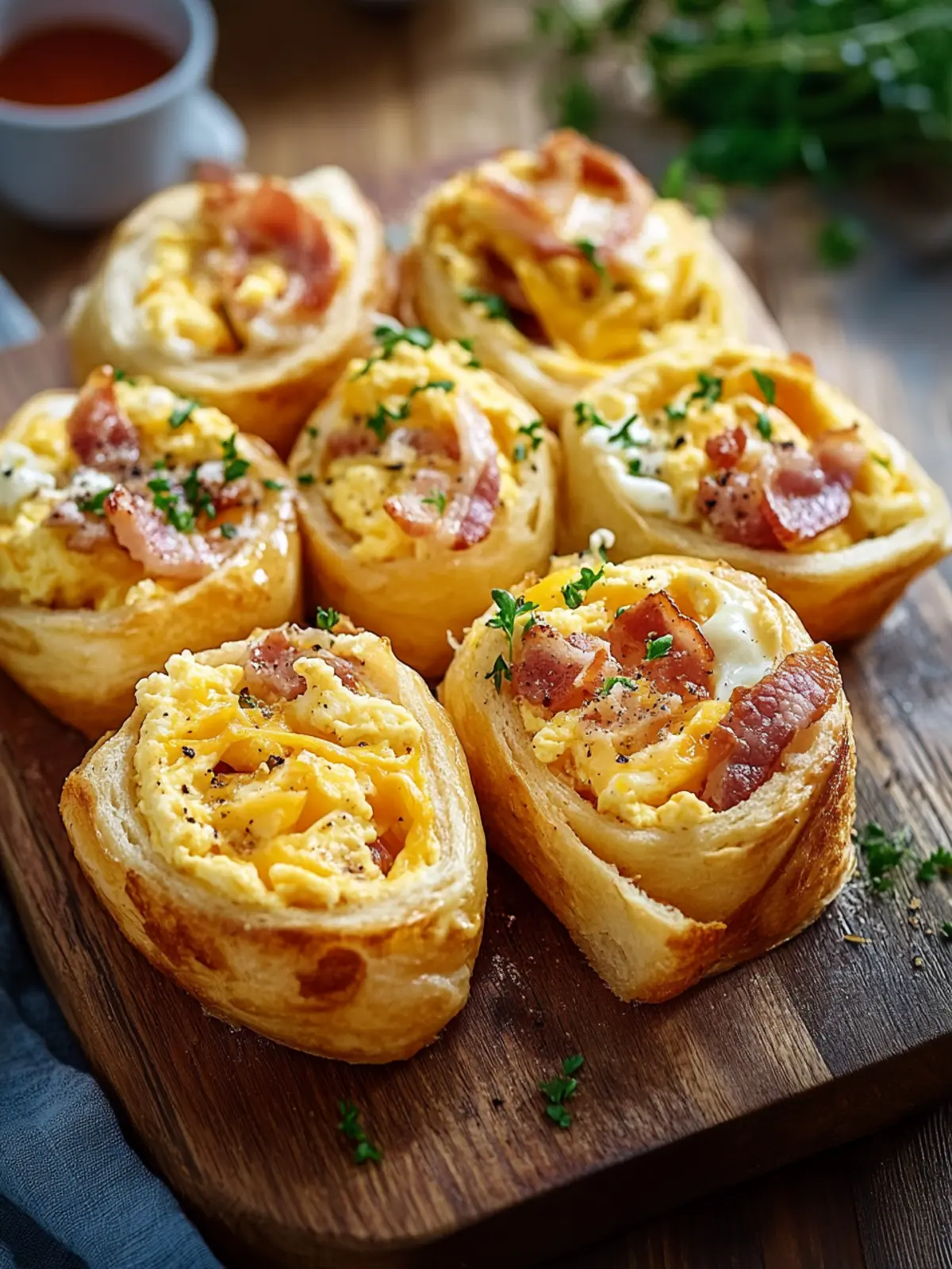 Frühstücksrollen mit Rührei, Käse und Speck – Schnell und Lecker 5 Breakfast rolls with scrambled eggs, cheese, and bacon