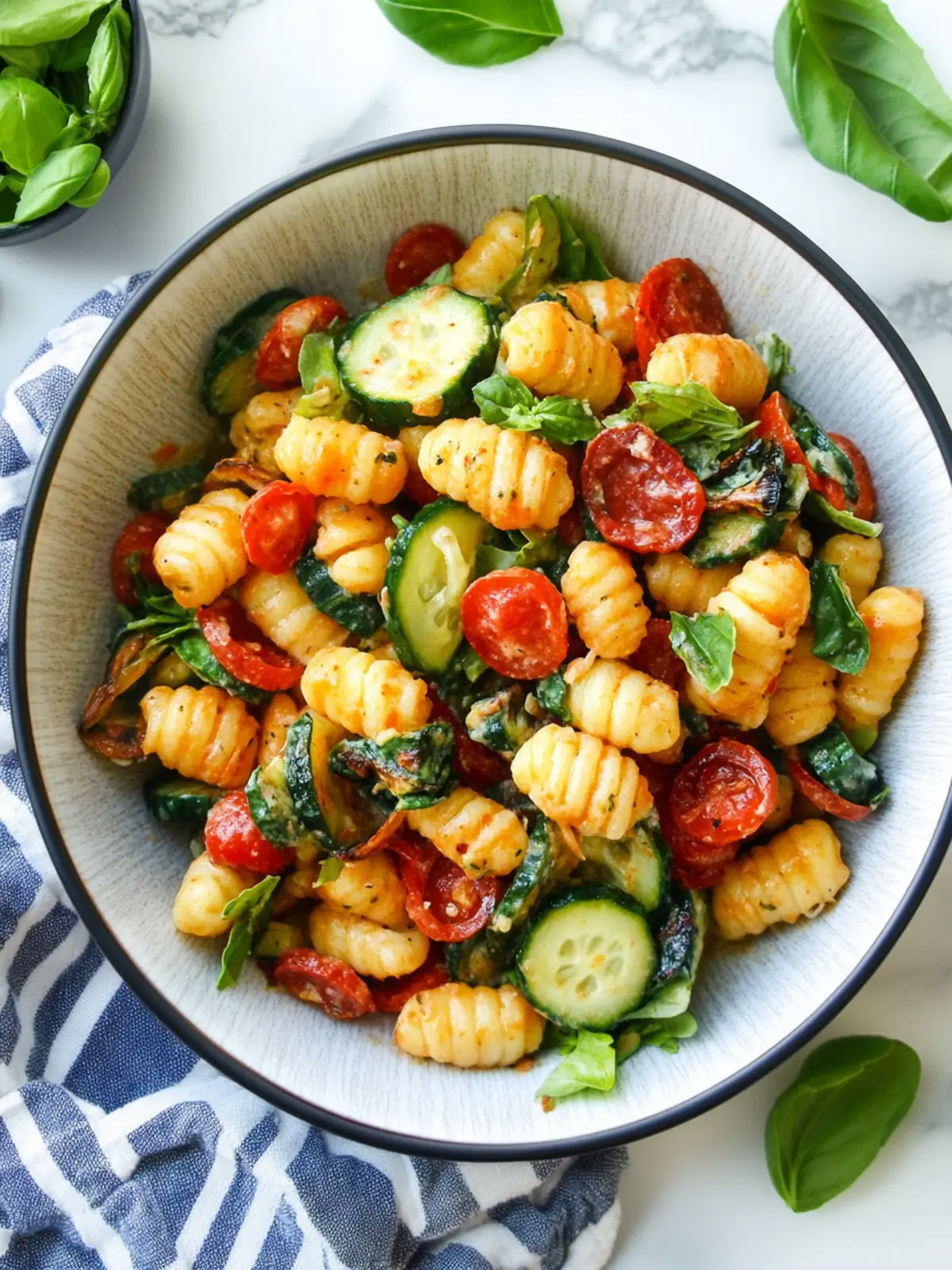 Gnocchi Salat aus dem Airfryer – Mediterraner Genuss leicht gemacht 2 Gnocchi Salat aus dem Airfryer – Mediterraner Genuss