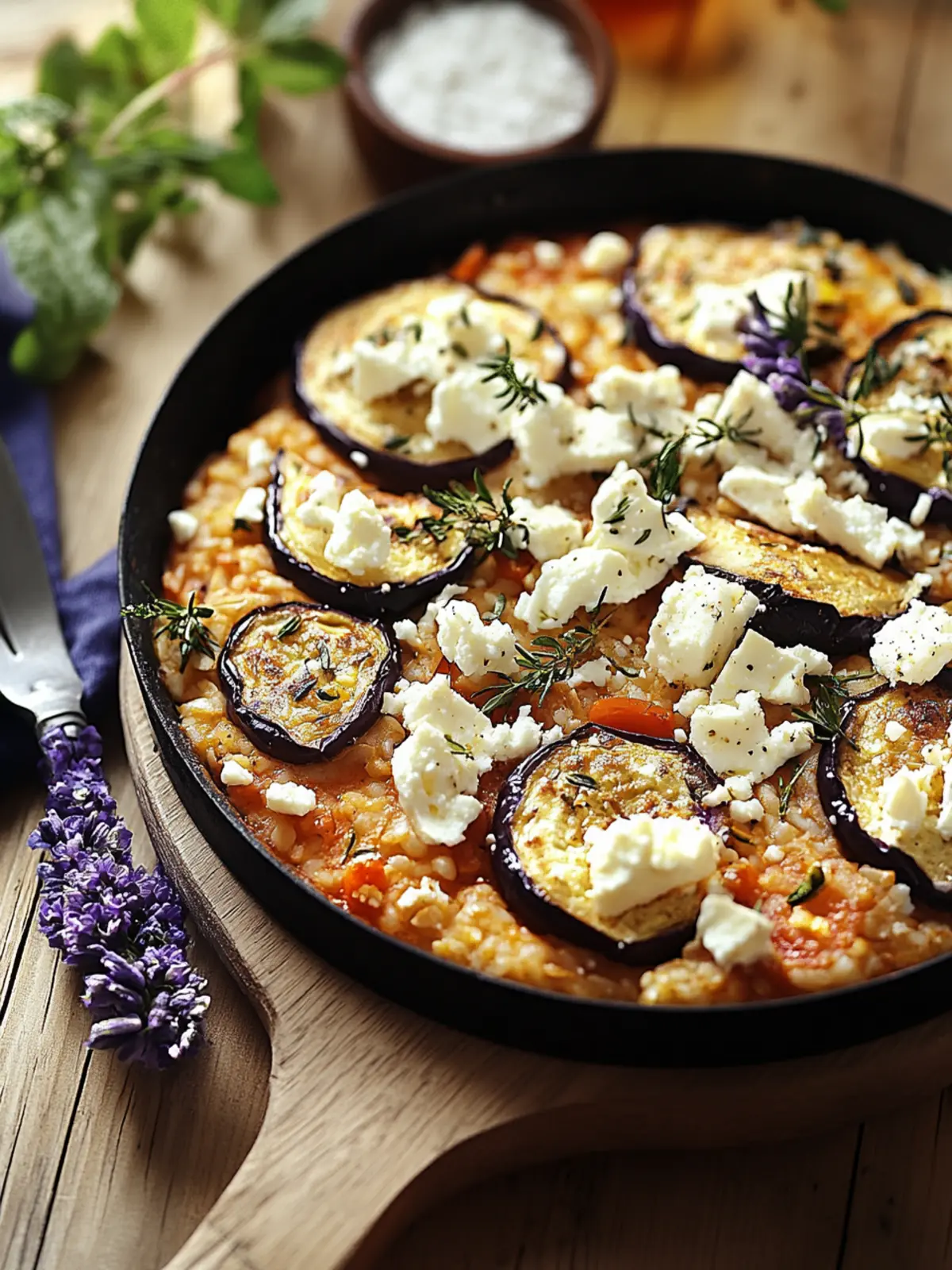 Auberginen-Reispfanne mit Feta: Ein schnelles mediterranes Highlight 5 Auberginen-Reispfanne mit Feta