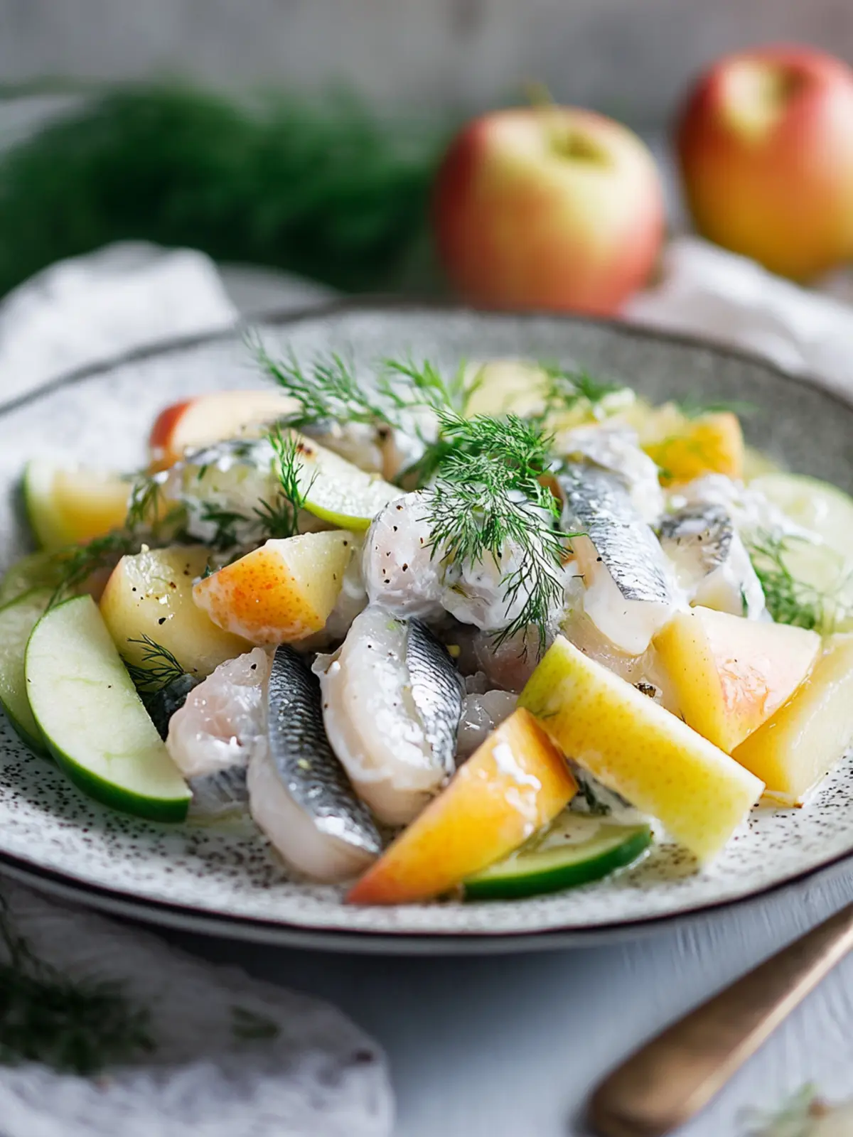 Heringensalat mit Apfel und Matjeshering – Ein frischer Genuss 5 Heringensalat mit Apfel und Matjeshering